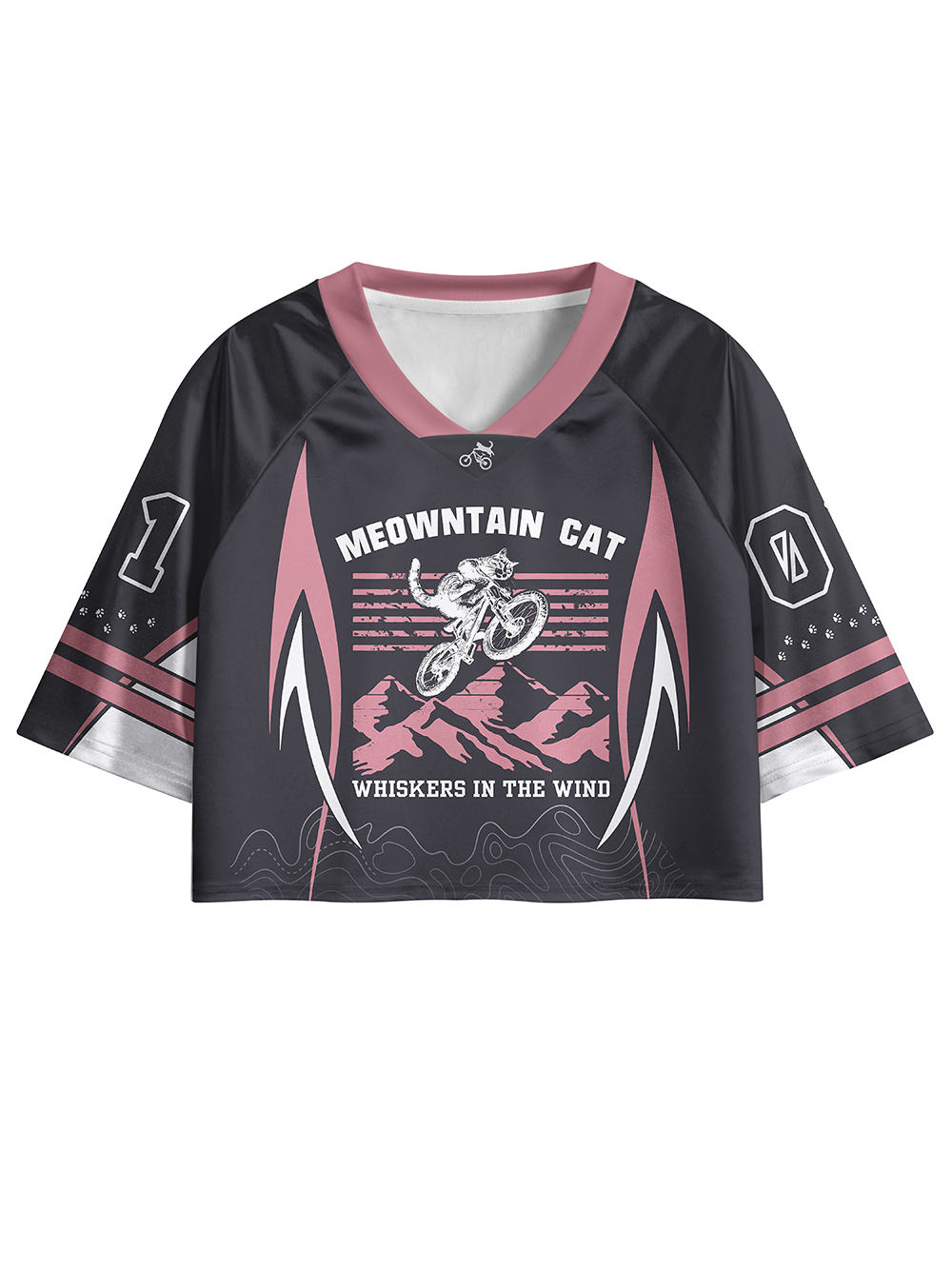 Orionride Meowntain Cat Women's Sports Crop Jersey
