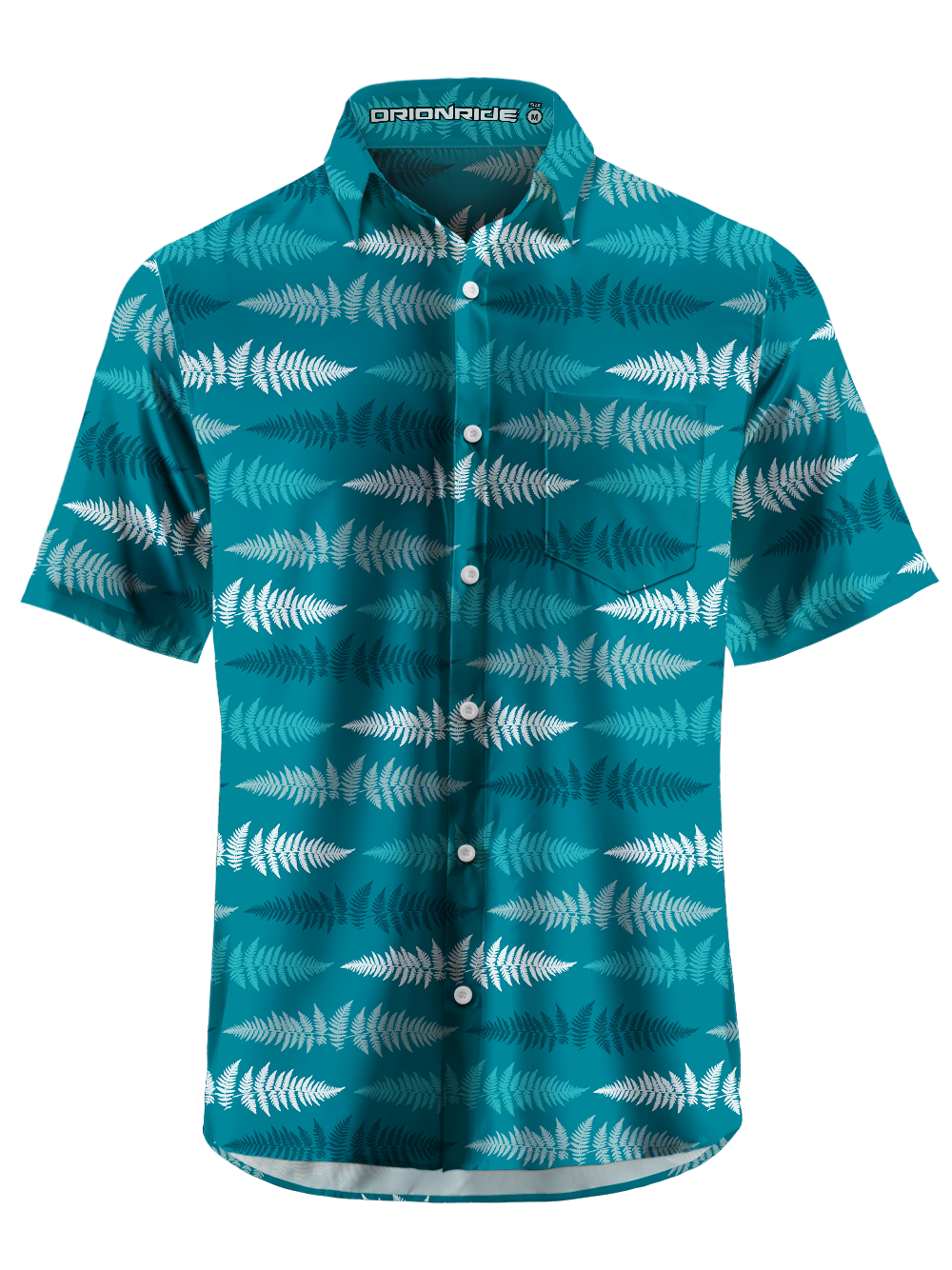 Orionride Fern-like Texture Zipper Pockets Ultra Lightweight Short Sleeves Gravel Shirt