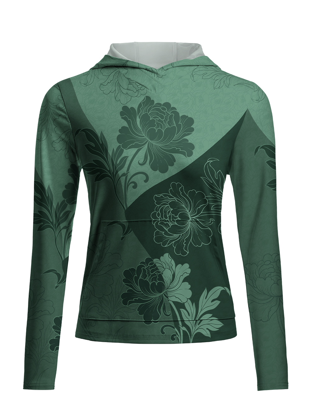 Orionride Misty Peony Women's Long Sleeve Cycling Hoodie Shirt