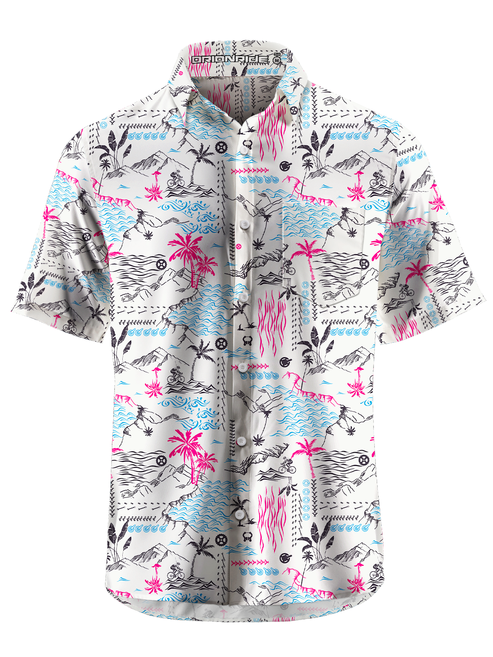 Orionride Breeze And Waves Zipper Pockets Ultra Lightweight Short Sleeves Gravel Shirt