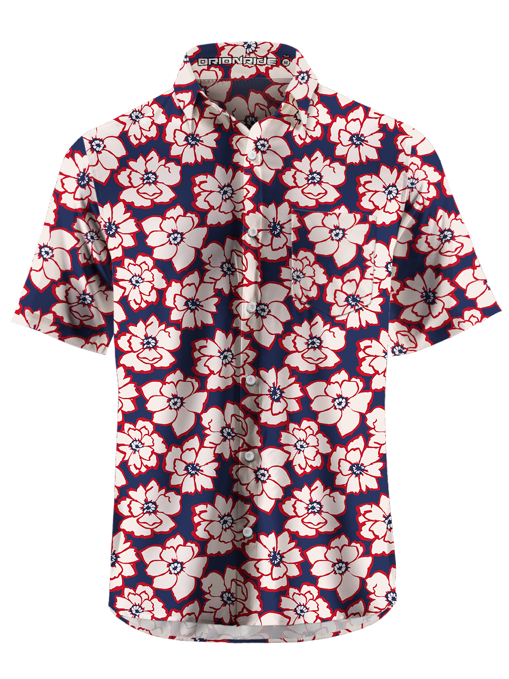 Orionride Bright Petals Zipper Pockets Ultra Lightweight Short Sleeves Gravel Shirt