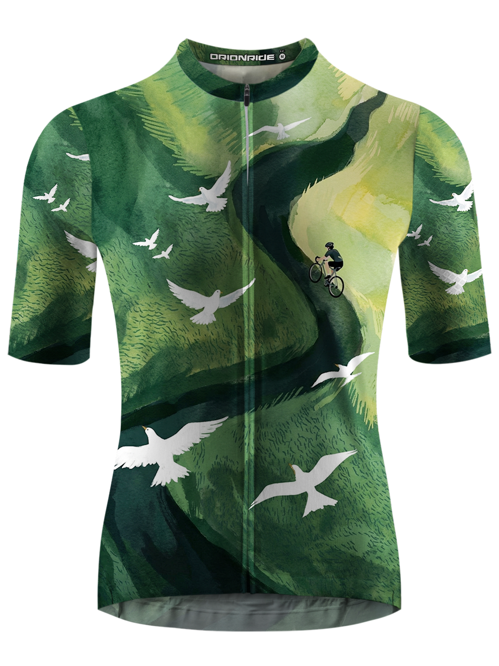 Orionride Flying White Doves Short Sleeves Cycling Jersey
