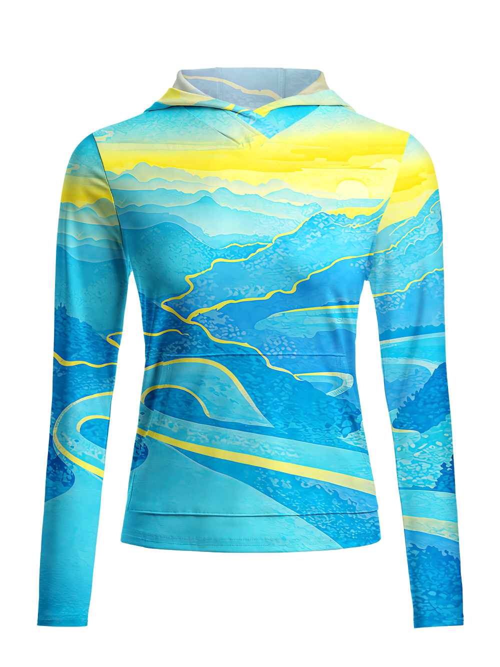 Orionride Flowing Water Women's Long Sleeve Cycling Hoodie Shirt