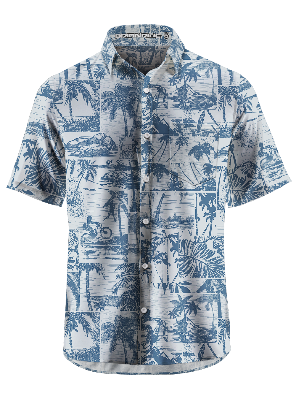 Orionride Island Memories Zipper Pockets Ultra Lightweight Short Sleeves Gravel Shirt
