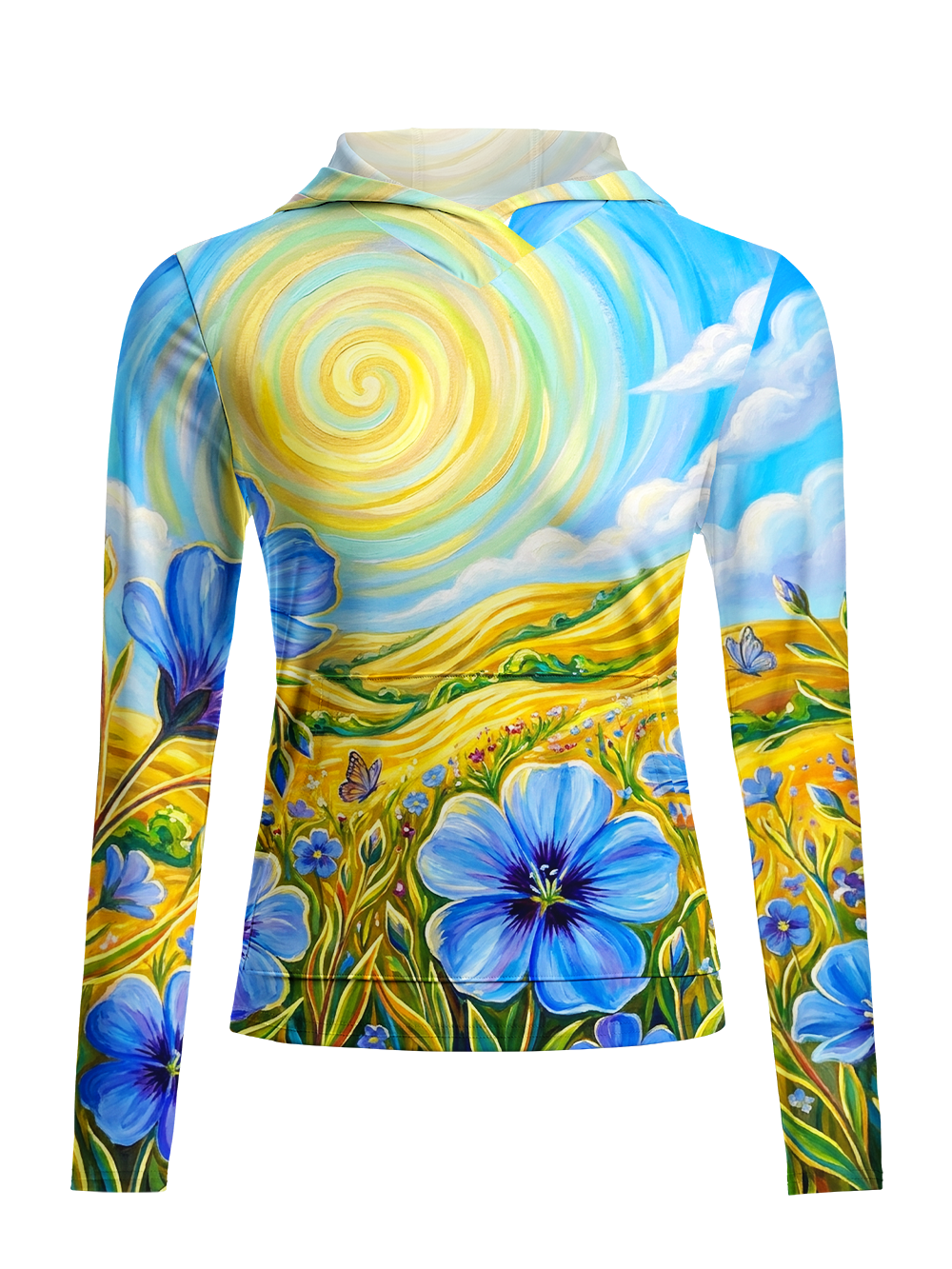 Orionride Vortex Sun Women's Long Sleeve Cycling Hoodie Shirt
