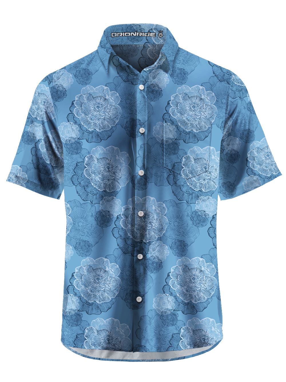 Orionride Monochrome Petal Zipper Pockets Ultra Lightweight Short Sleeves Gravel Shirt