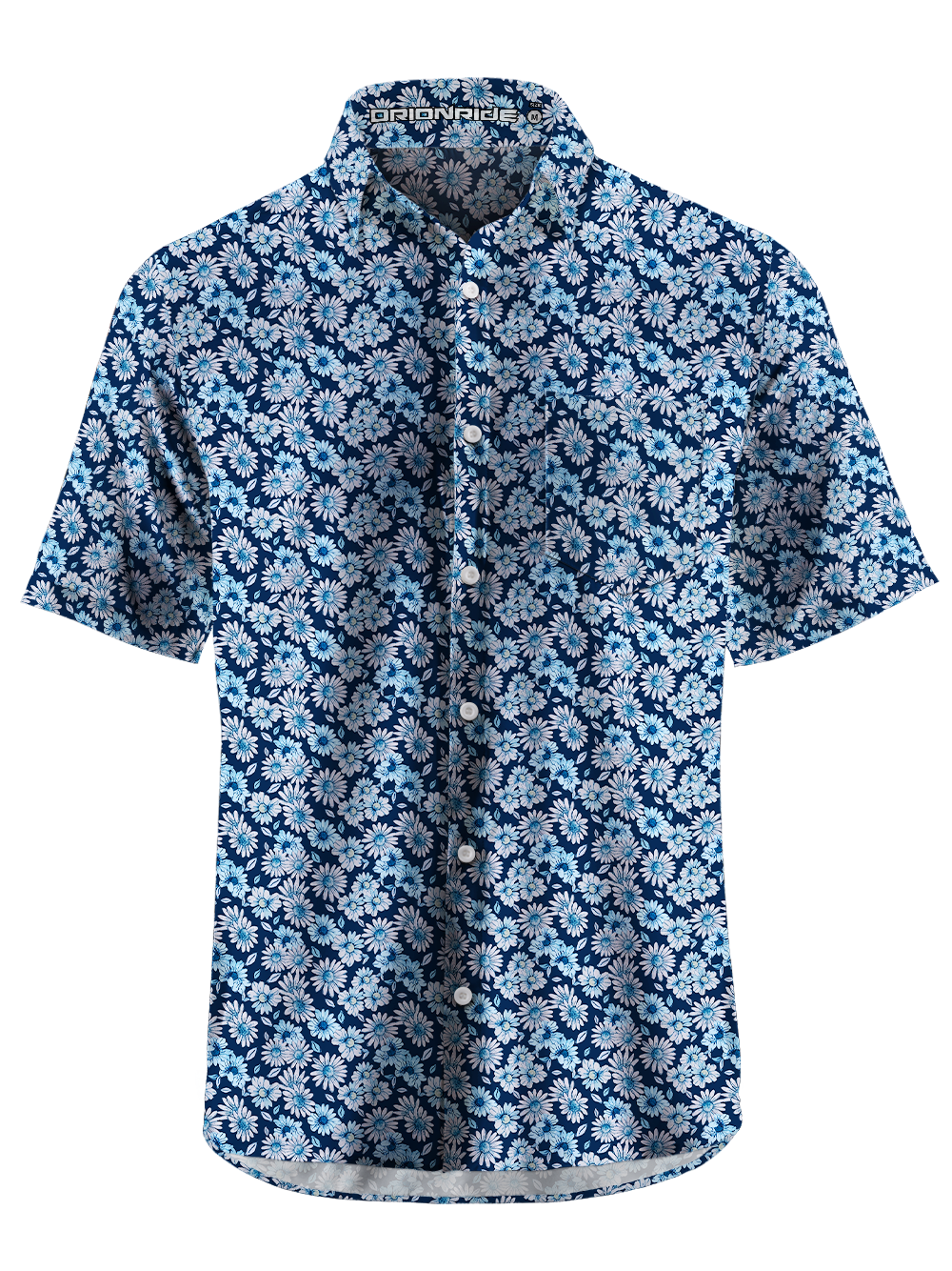 Orionride Tiny Daisies Zipper Pockets Ultra Lightweight Short Sleeves Gravel Shirt