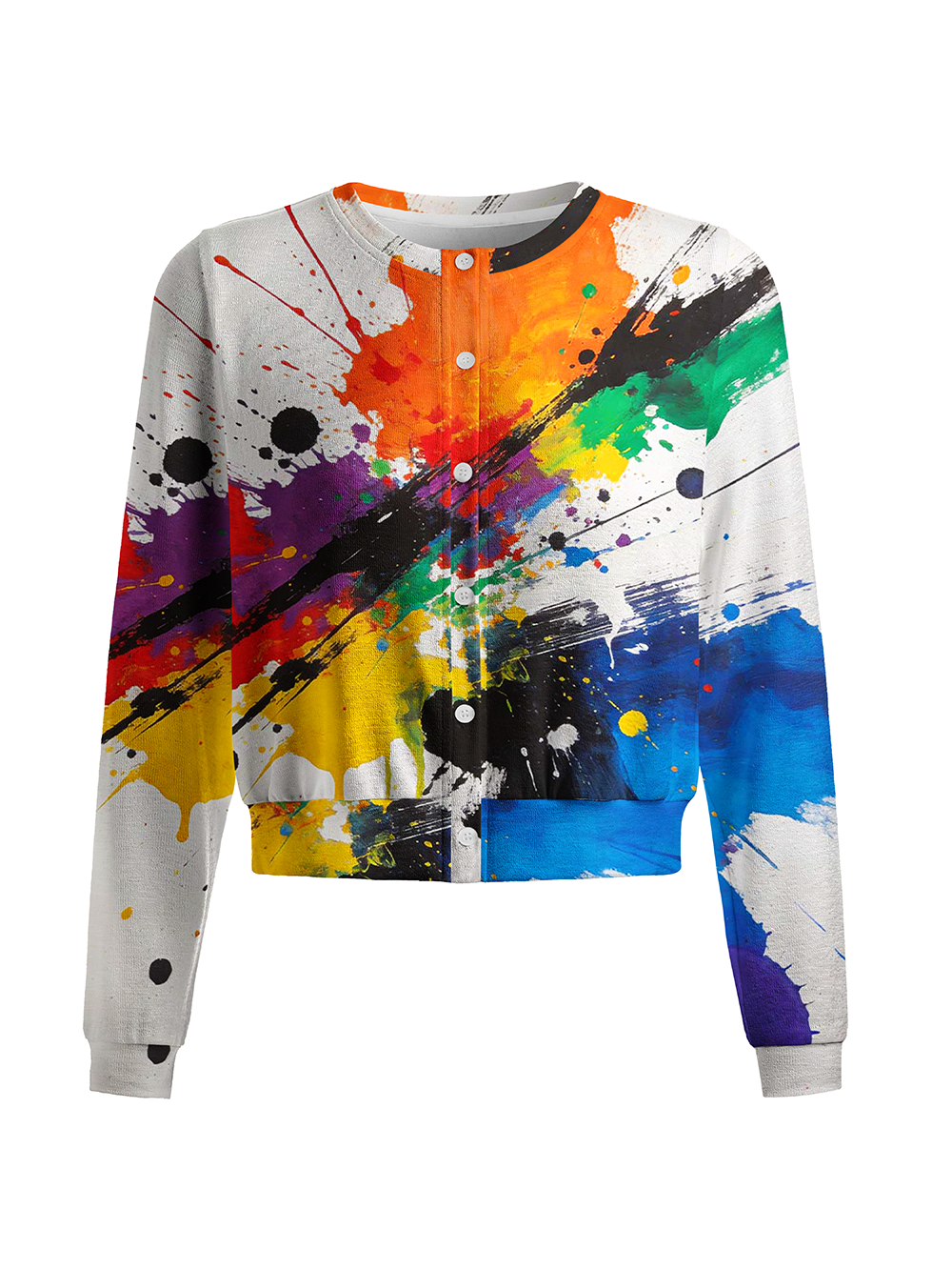 Orionride Color Splatter Ink Women's Knitted Cardigan