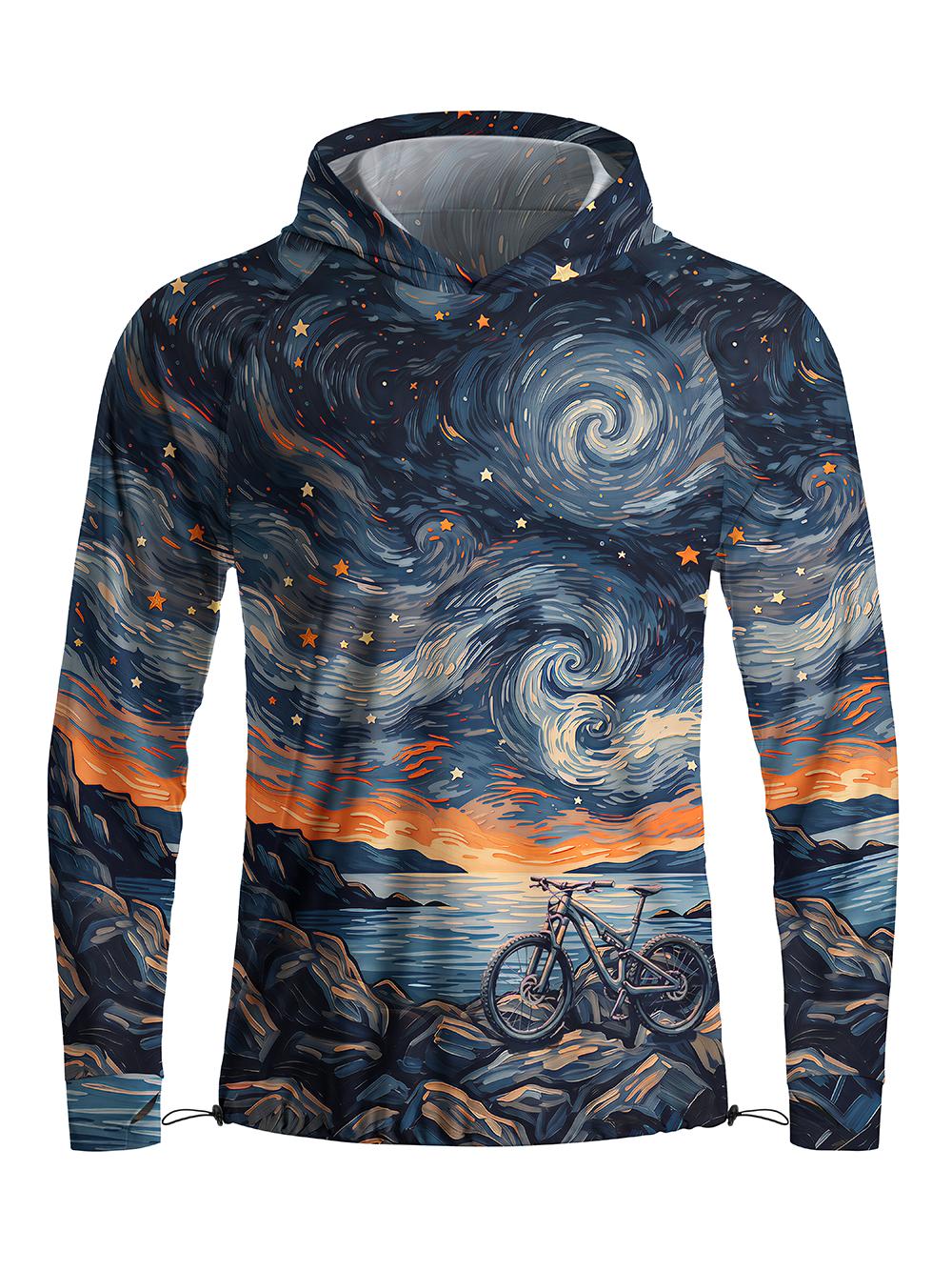 Orionride Starry Bike Night Long Sleeve Cycling Hoodie Shirt