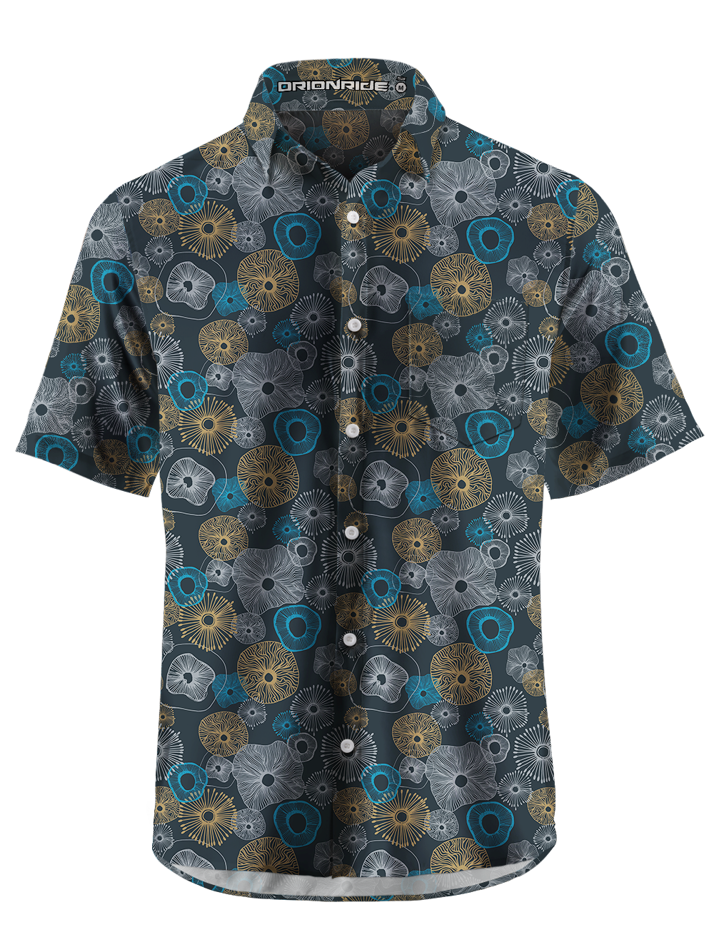 Orionride Expanded Mushrooms Zipper Pockets Ultra Lightweight Short Sleeves Gravel Shirt
