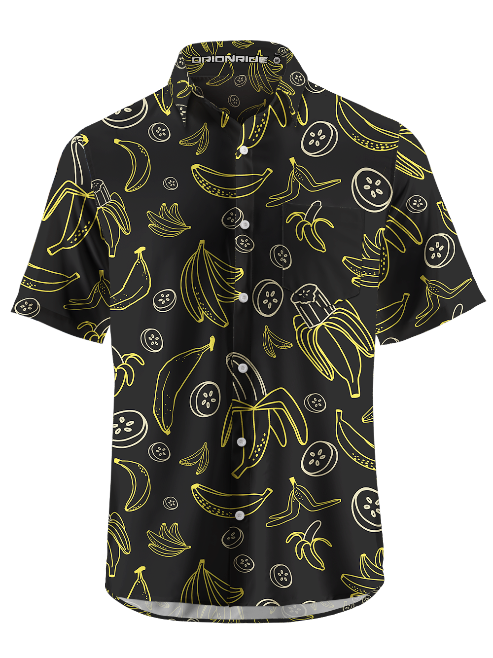 Orionride Energetic Bananas Zipper Pockets Ultra Lightweight Short Sleeves Gravel Shirt