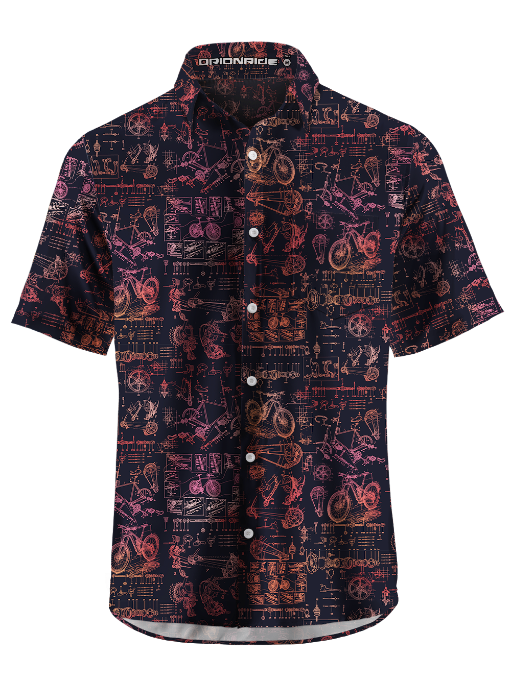 Orionride Deconstructing Bicycles Zipper Pockets Ultra Lightweight Short Sleeves Gravel Shirt