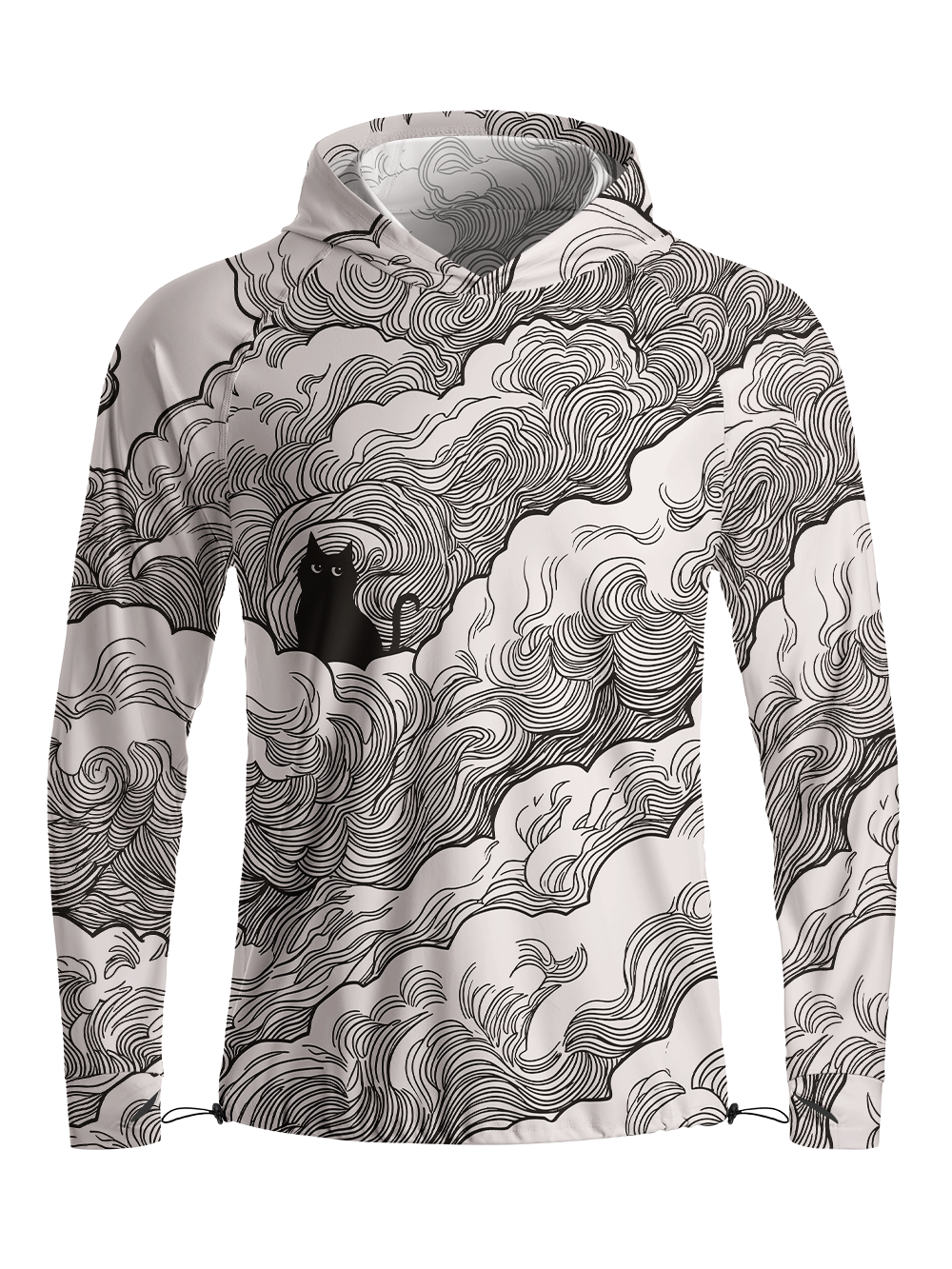 Orionride Hidden Line Cat Long Sleeve Cycling Hoodie Shirt