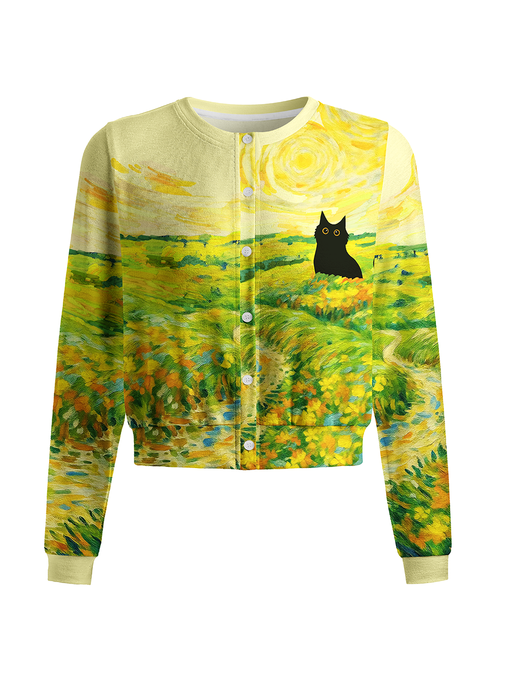 Orionride Cat Hiding Women's Knitted Cardigan