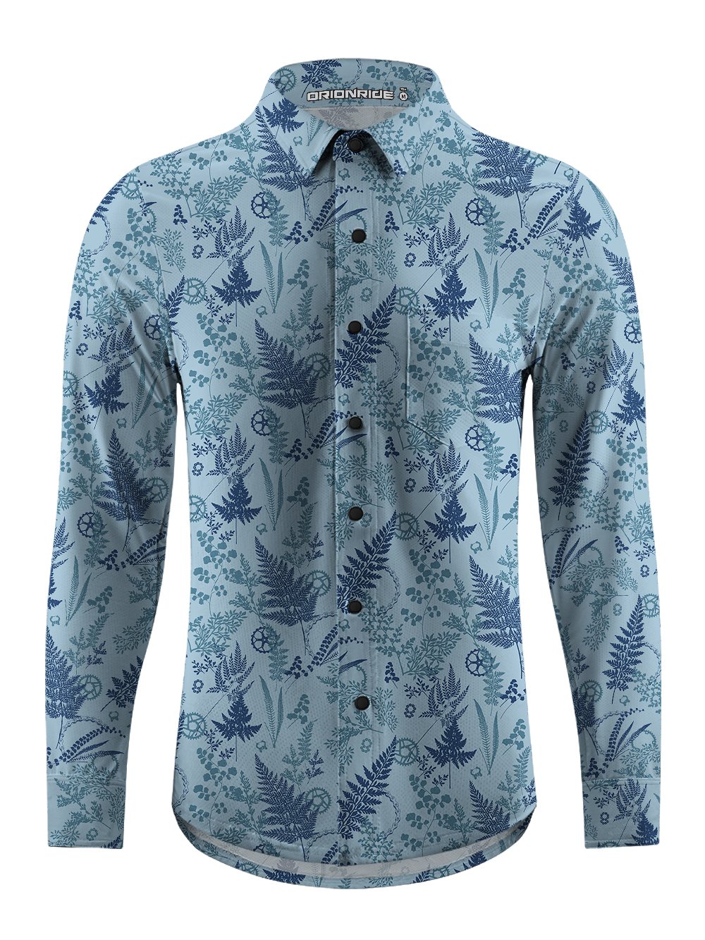 Orionride Chain Leaves Men's Stretchy Breathable Long Sleeve Gravel Shirt