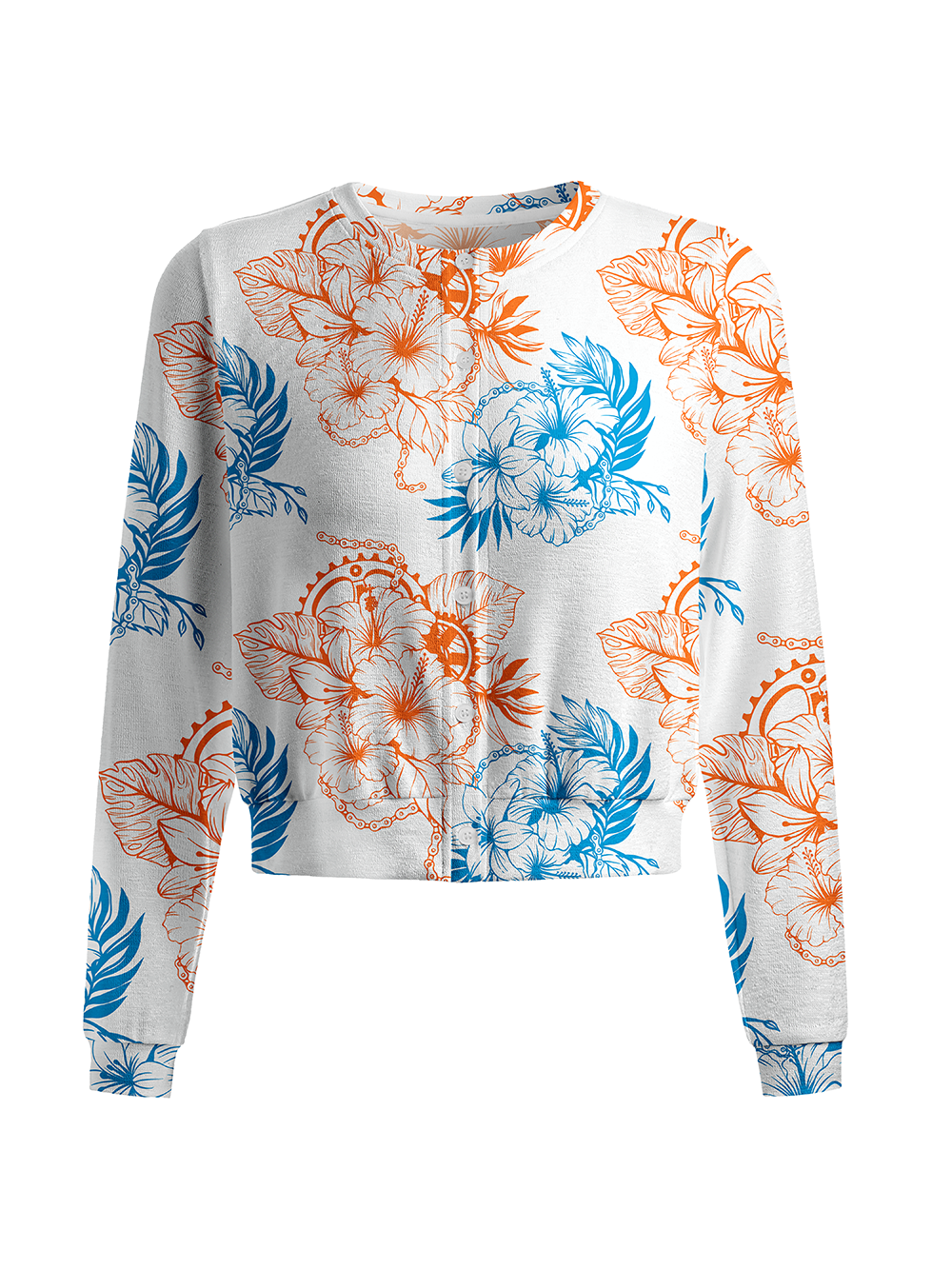Orionride Bright Hibiscus Women's Knitted Cardigan