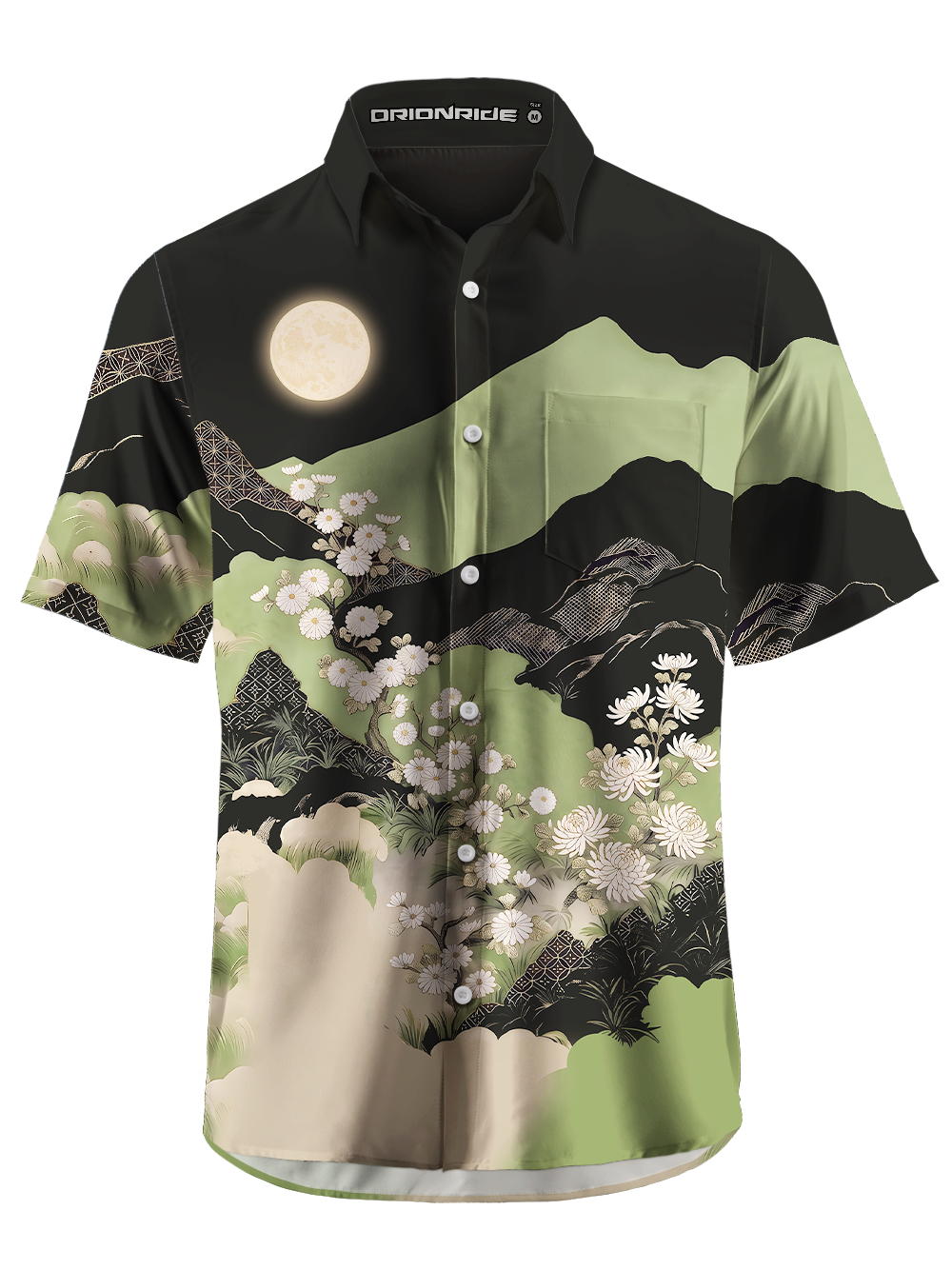 Orionride Night Mountain Flow Zipper Pockets Ultra Lightweight Short Sleeves Gravel Shirt