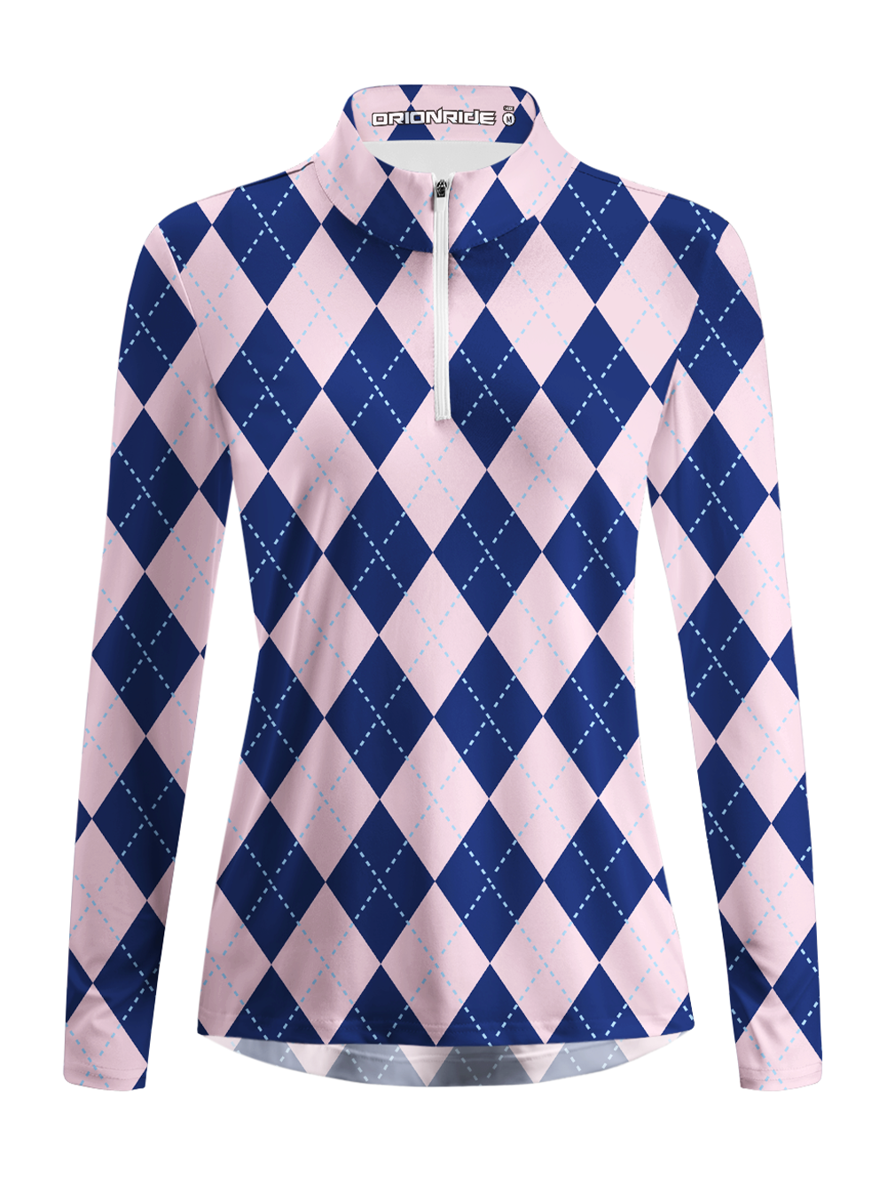 Orionride Diamond Grid Women's Quarter Zipper Long Sleeve Jersey