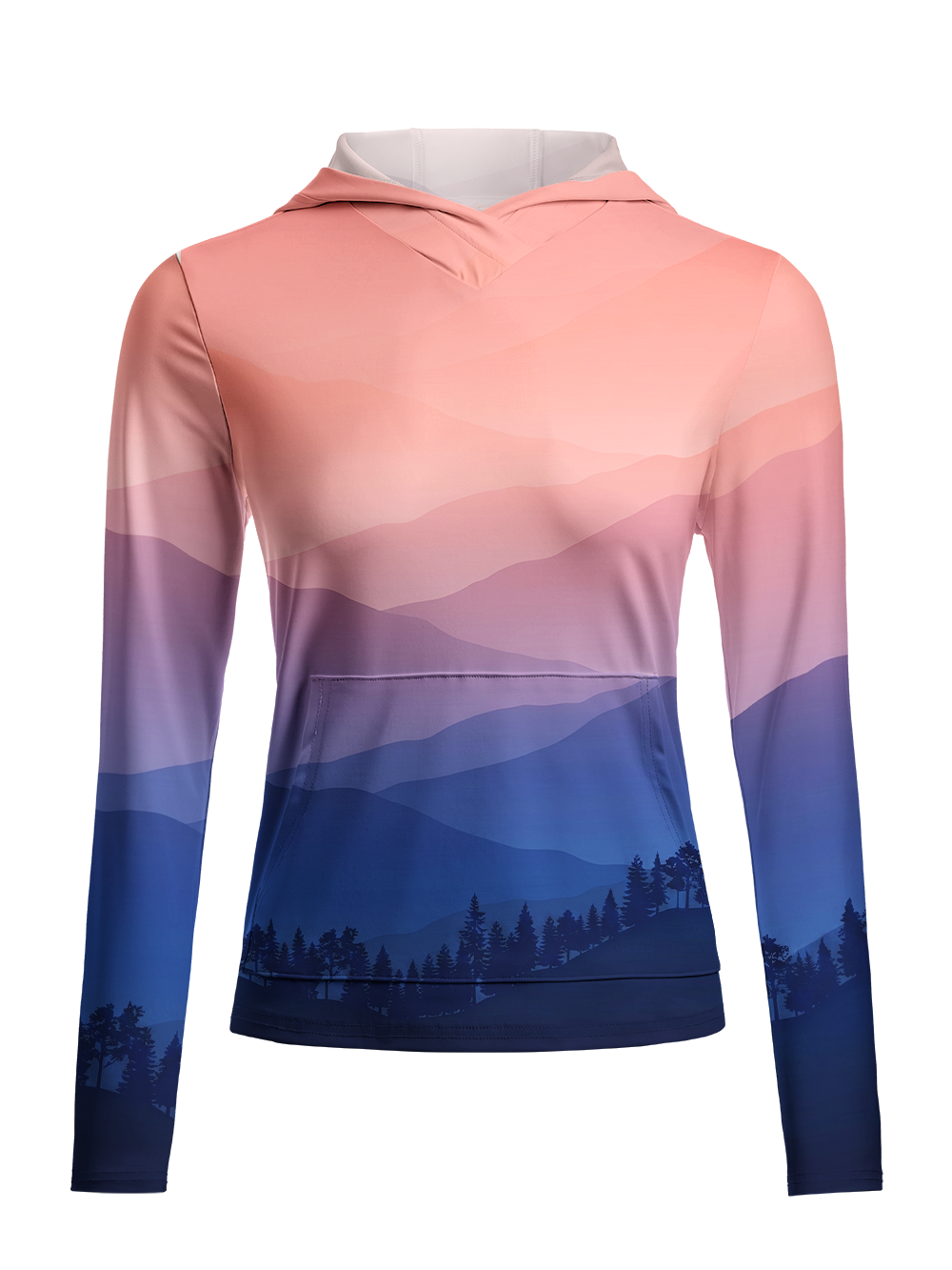 Orionride Sunset Mountain View Women's Long Sleeve Cycling Hoodie Shirt