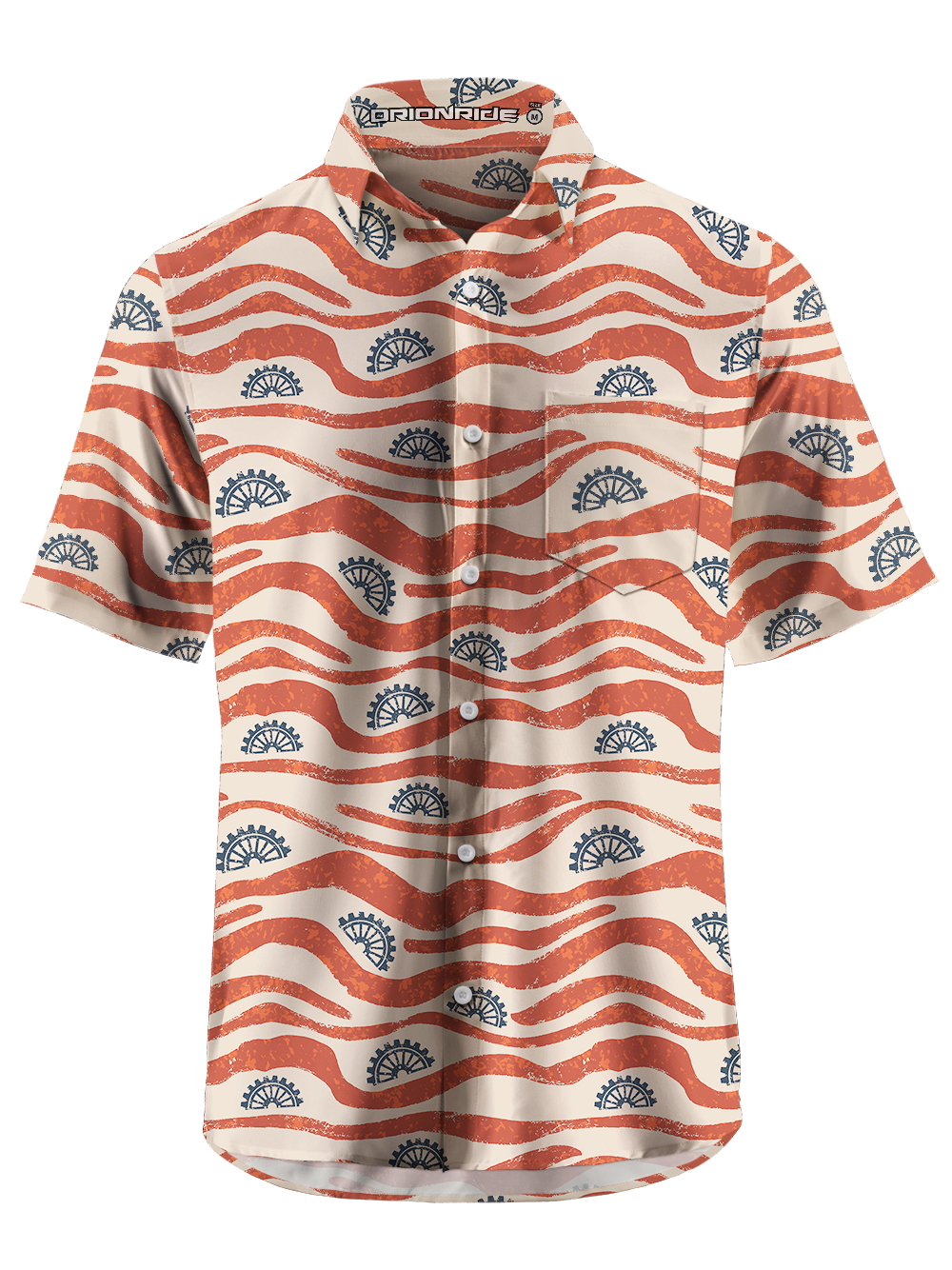 Orionride Gear Contour Lines Zipper Pockets Ultra Lightweight Short Sleeves Gravel Shirt