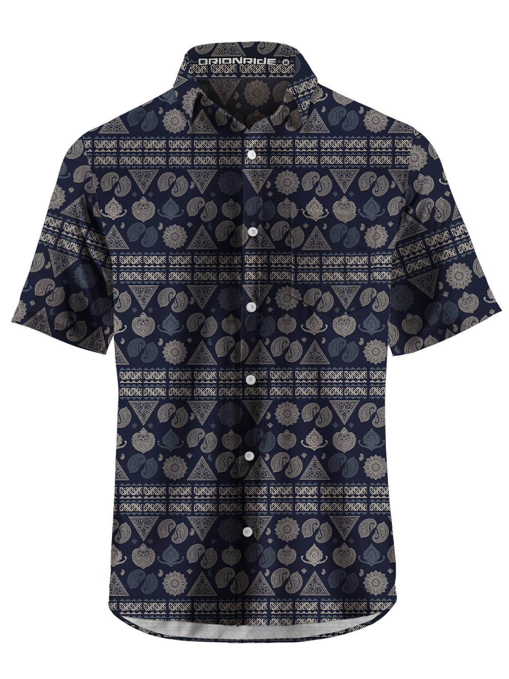 Orionride Paisley Weave Zipper Pockets Ultra Lightweight Short Sleeves Gravel Shirt