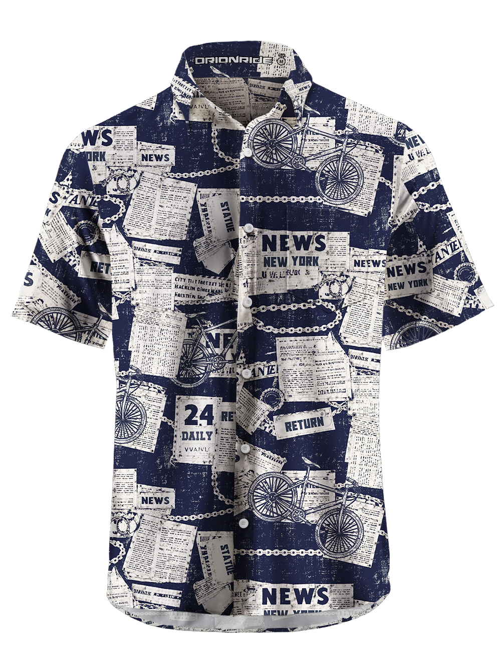 Orionride New York Daily News Zipper Pockets Ultra Lightweight Short Sleeves Gravel Shirt