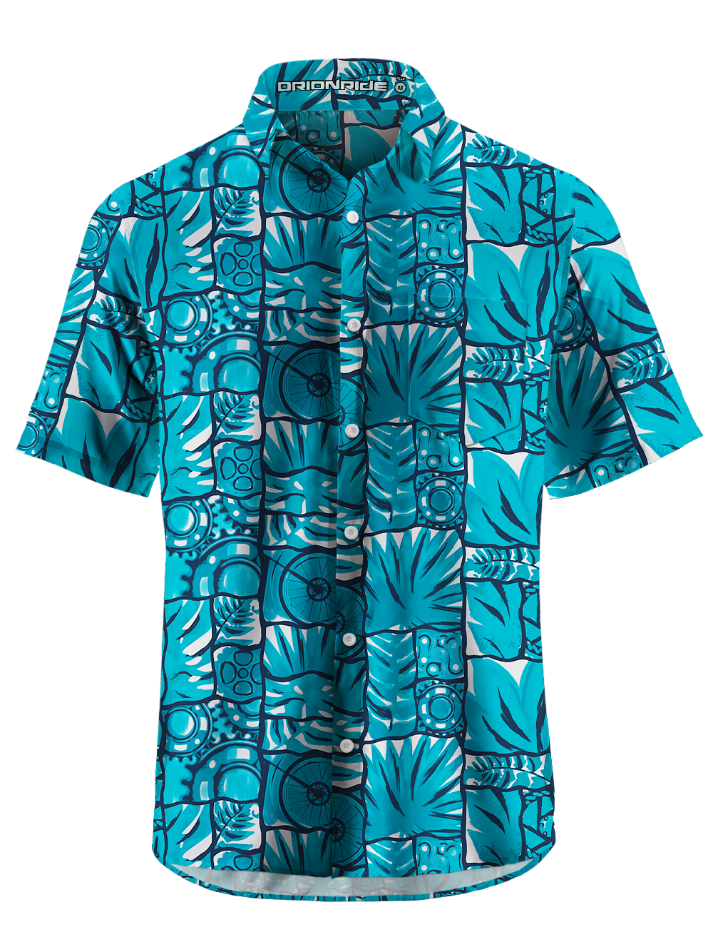 Orionride Ferns And Wheels Zipper Pockets Ultra Lightweight Short Sleeves Gravel Shirt