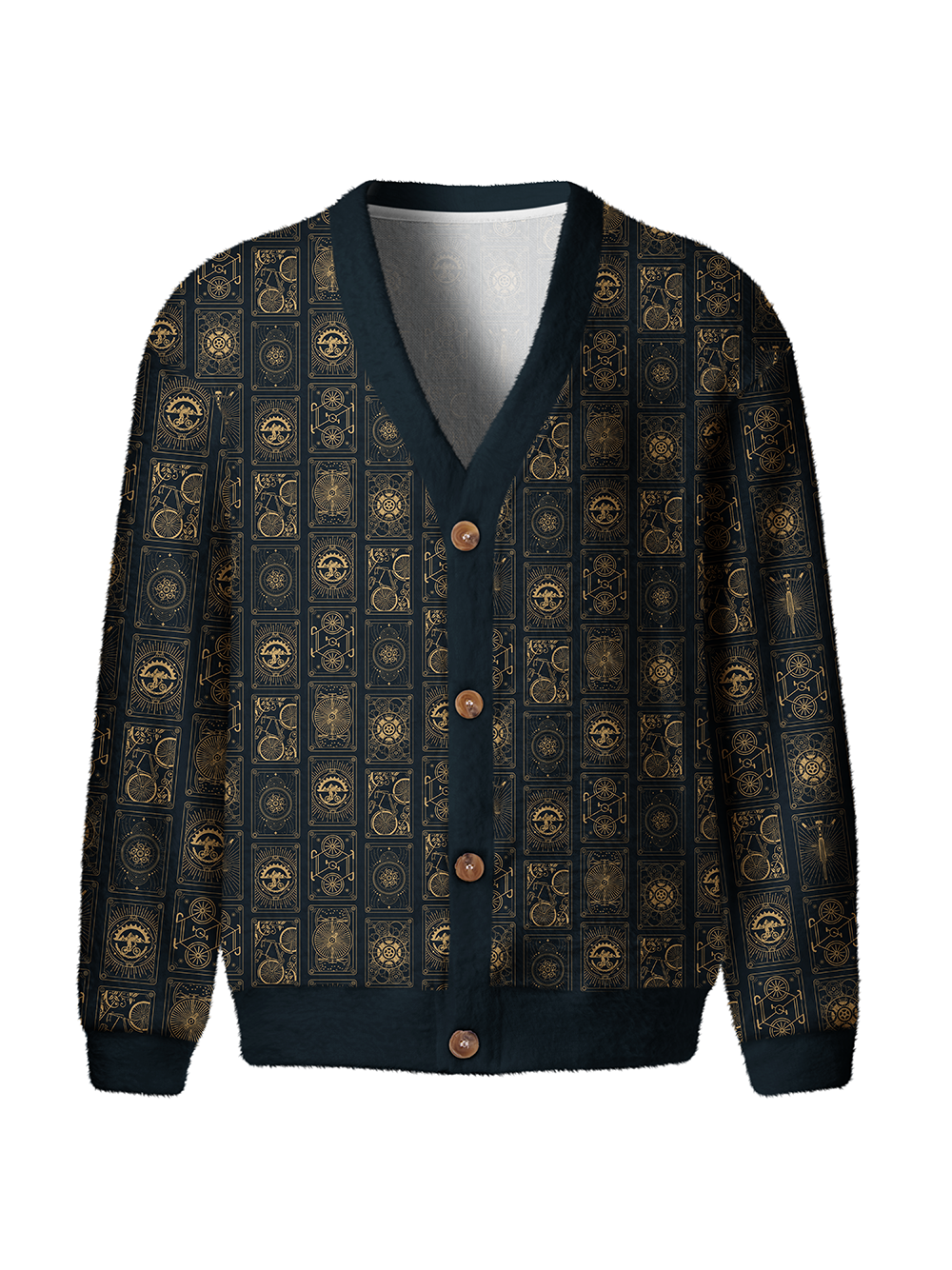 Orionride Bicycle Cards Men's Cardigan Knit Sweaters