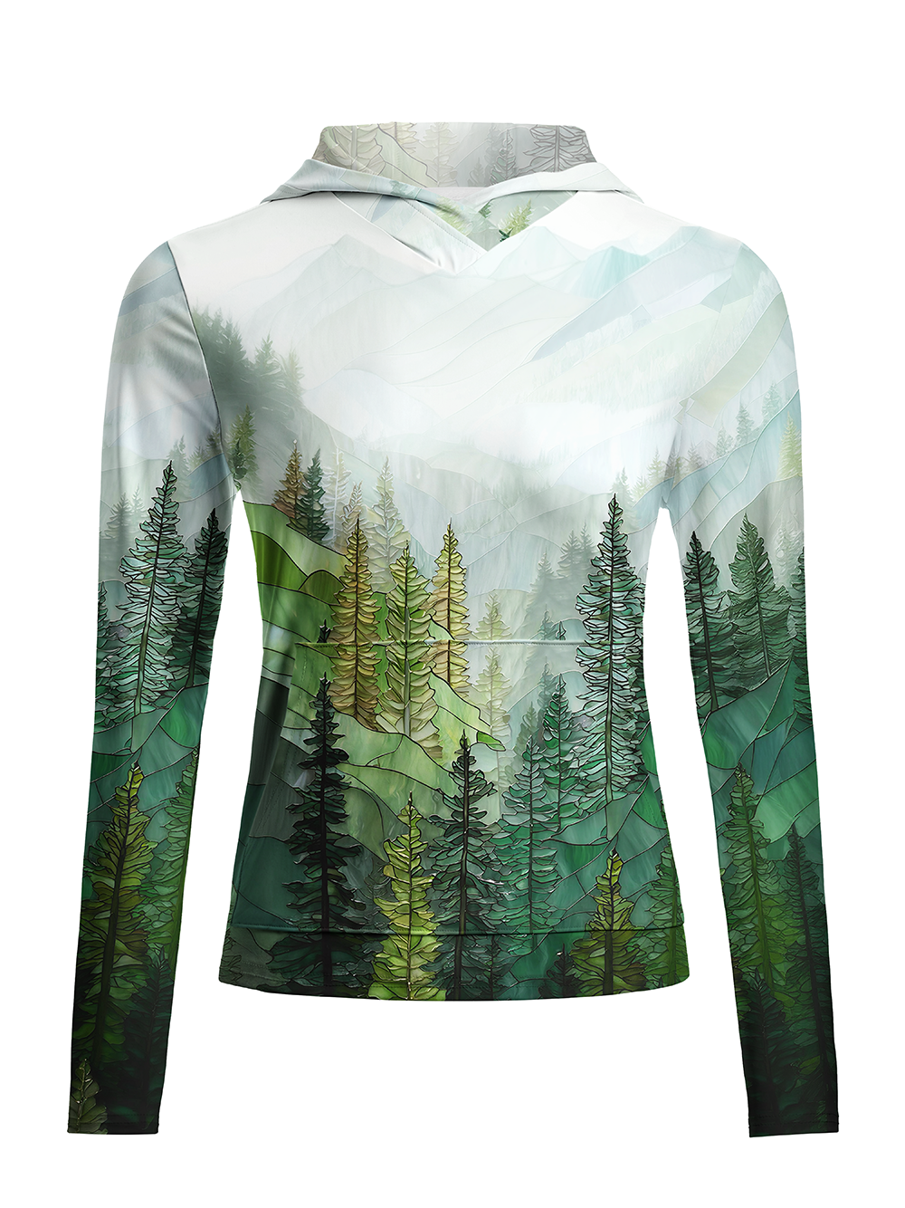 Orionride Dense Coniferous Forest Women's Long Sleeve Cycling Hoodie Shirt