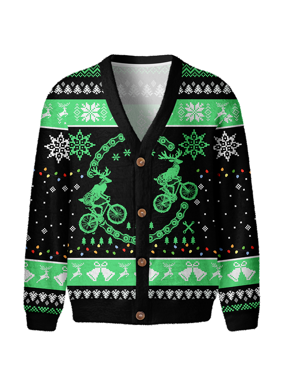 Orionride Reindeer Riding Men's Cardigan Knit Sweaters