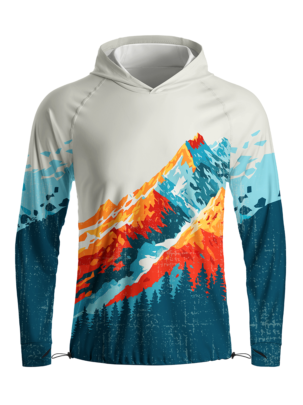 Orionride Painted Peaks Long Sleeve Cycling Hoodie Shirt