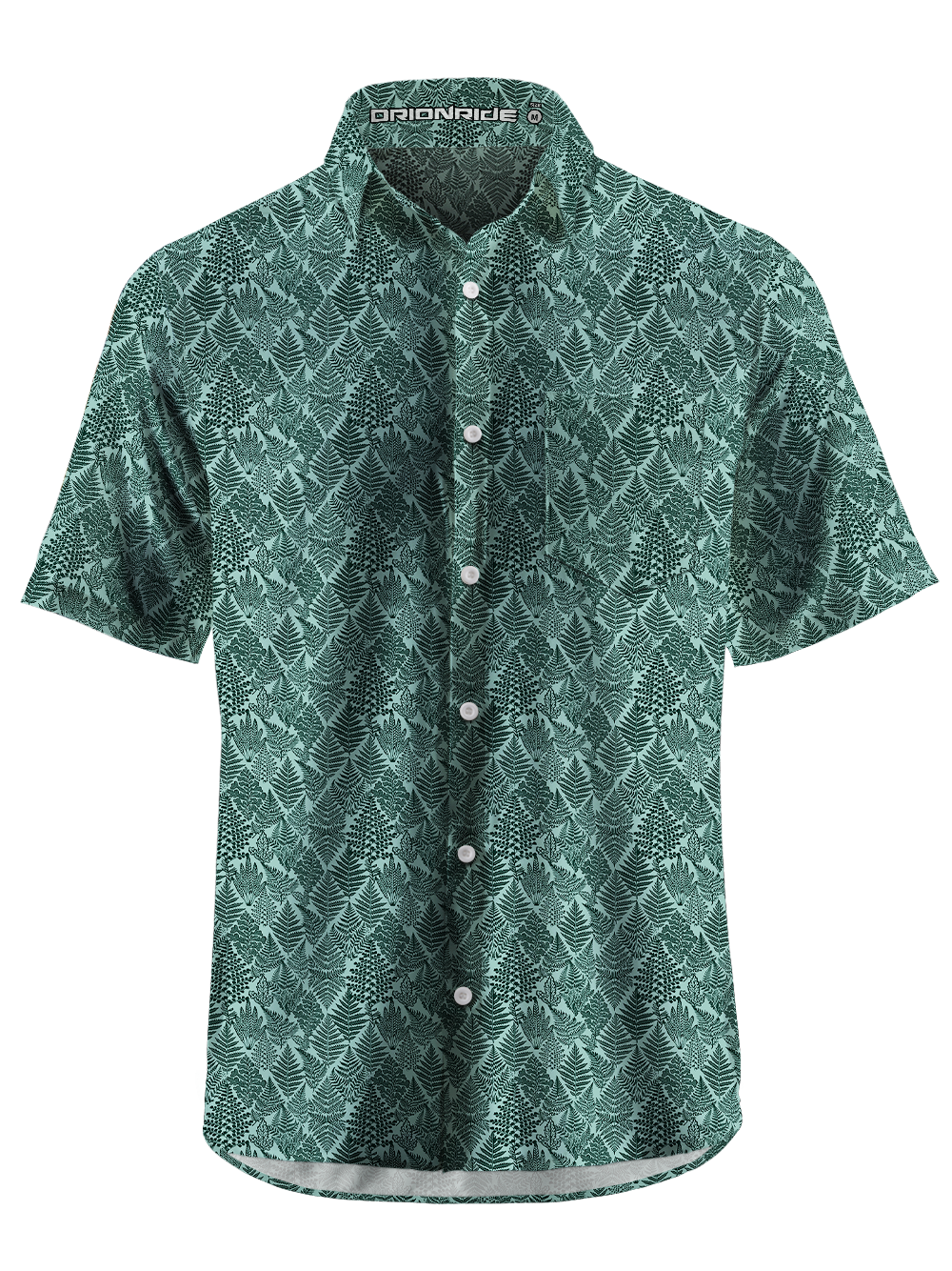 Orionride Geometric Ferns Zipper Pockets Ultra Lightweight Short Sleeves Gravel Shirt