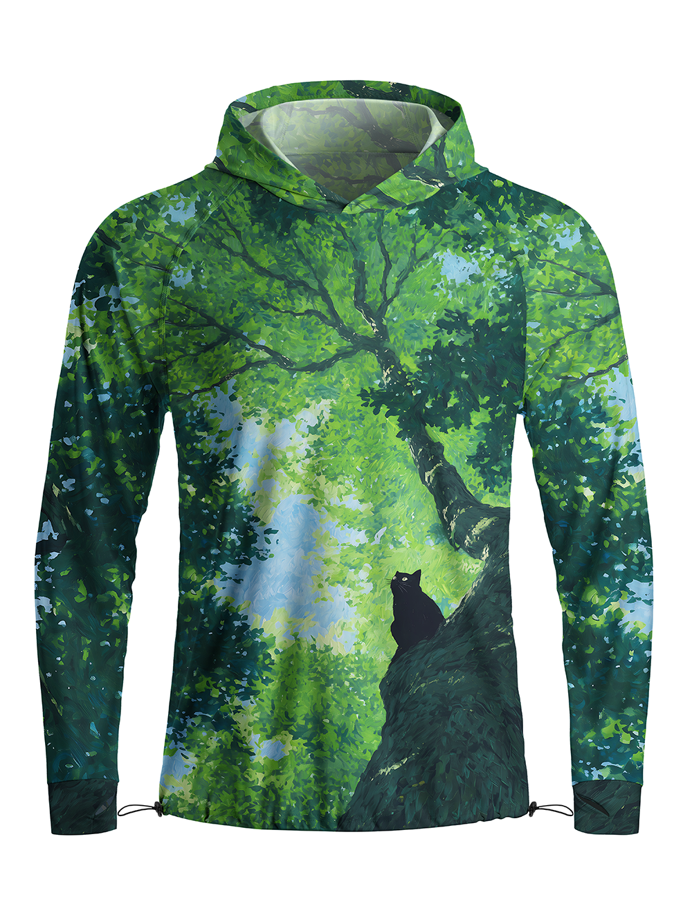 Orionride Cat in Tree Long Sleeve Cycling Hoodie Shirt