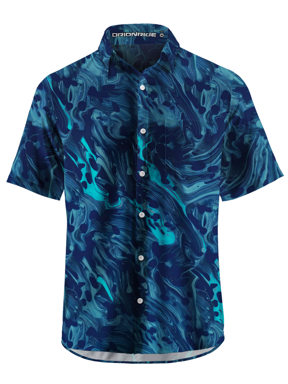 Orionride Fluid Art Zipper Pockets Ultra Lightweight Short Sleeves Gravel Shirt