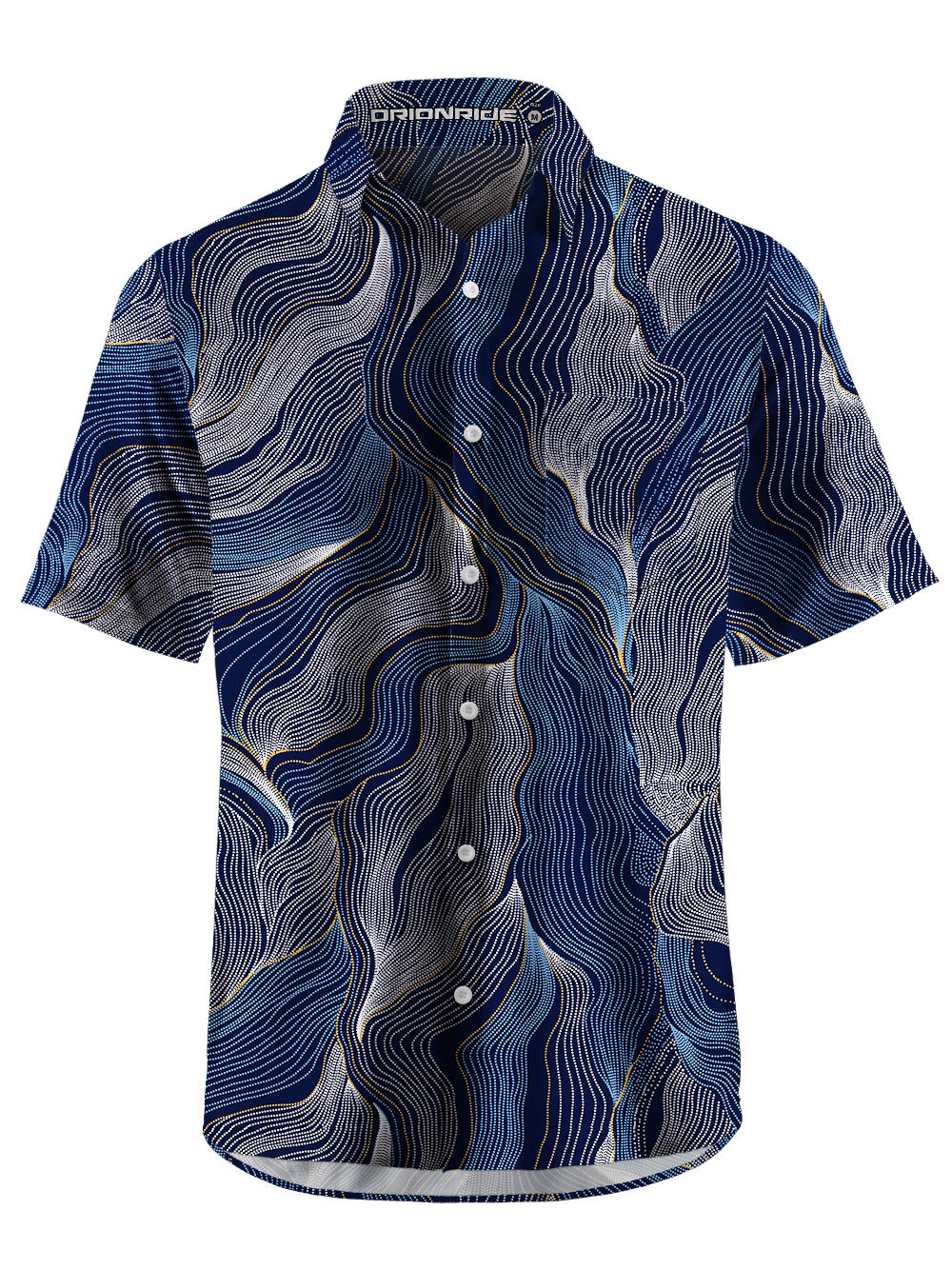 Orionride Fine Contour Lines Zipper Pockets Ultra Lightweight Short Sleeves Gravel Shirt