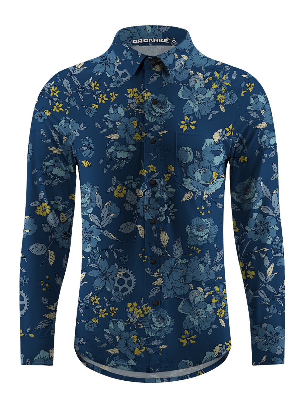 Orionride Buds Of Flowers Men's Stretchy Breathable Long Sleeve Gravel Shirt