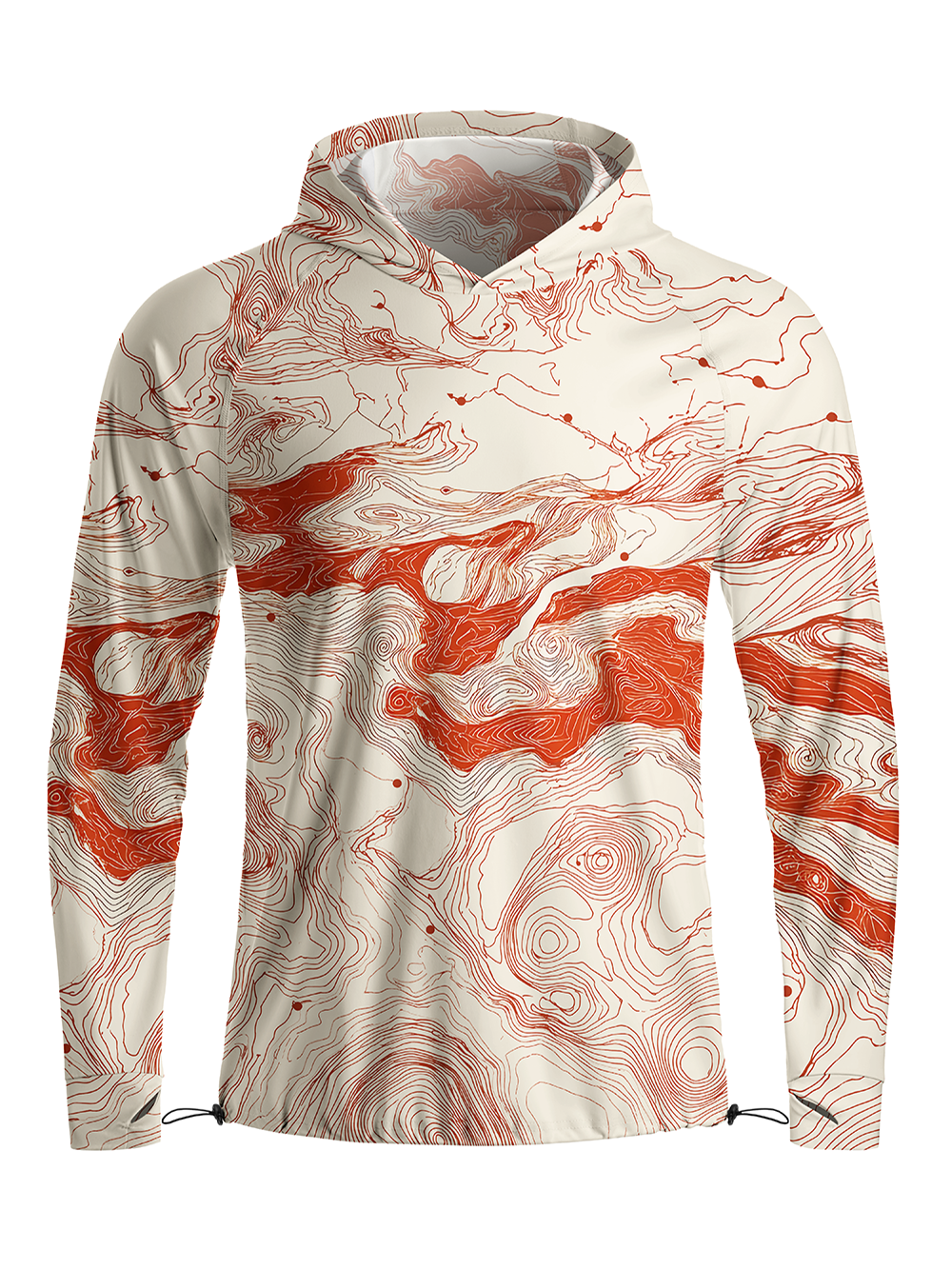 Orionride Enthusiasm Contour Lines Long Sleeve Cycling Hoodie Shirt