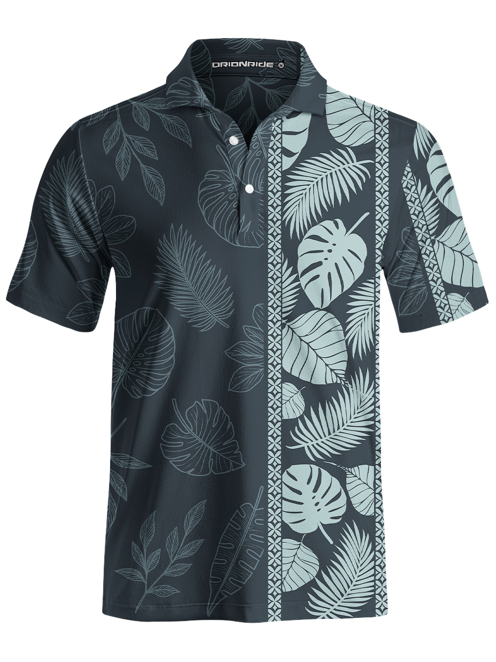 Orionride Striped Monstera Deliciosa Men's Polo Shirt