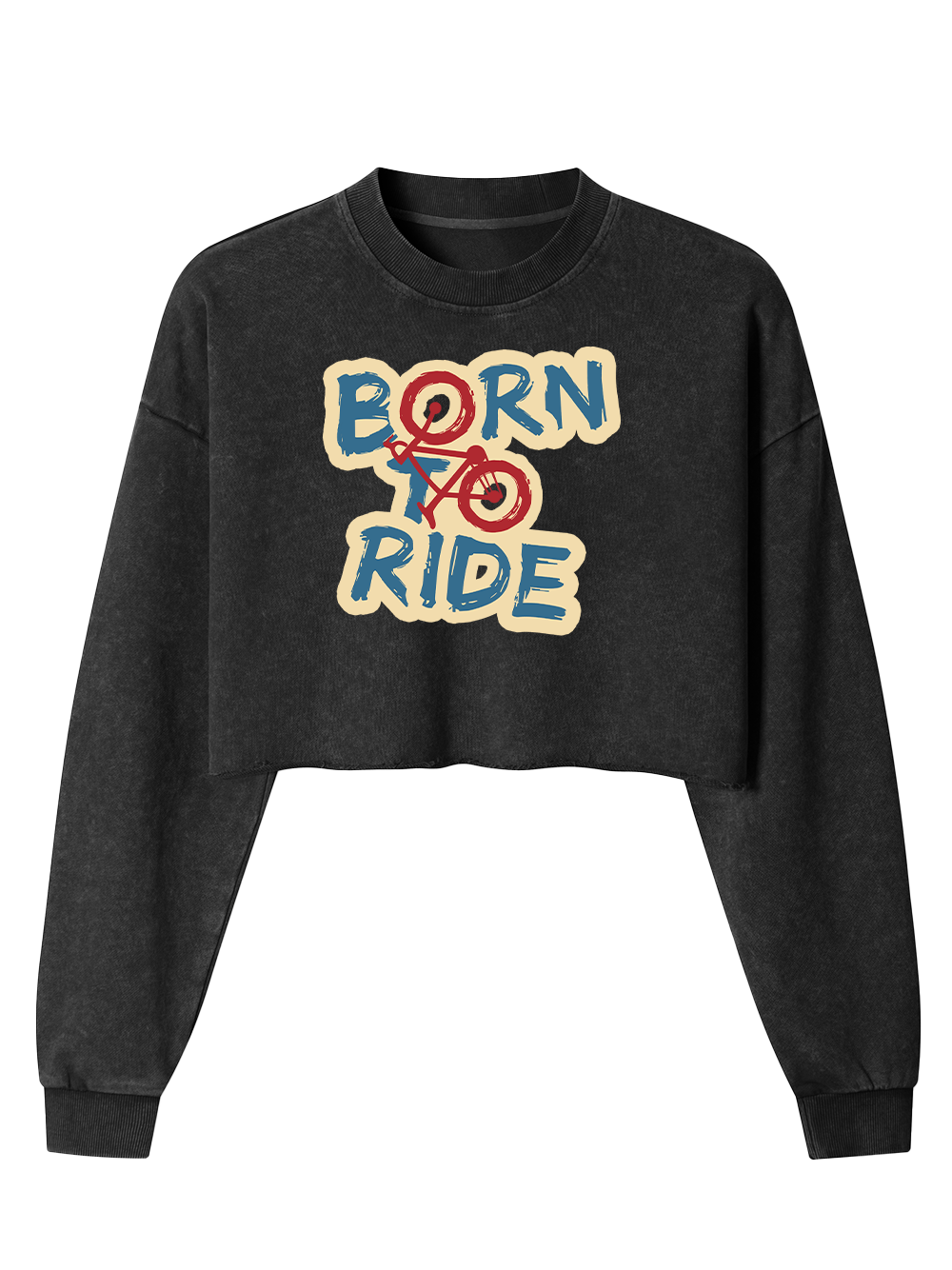 Orionride Funny Slogan Women's Washed Crop Sweatshirt