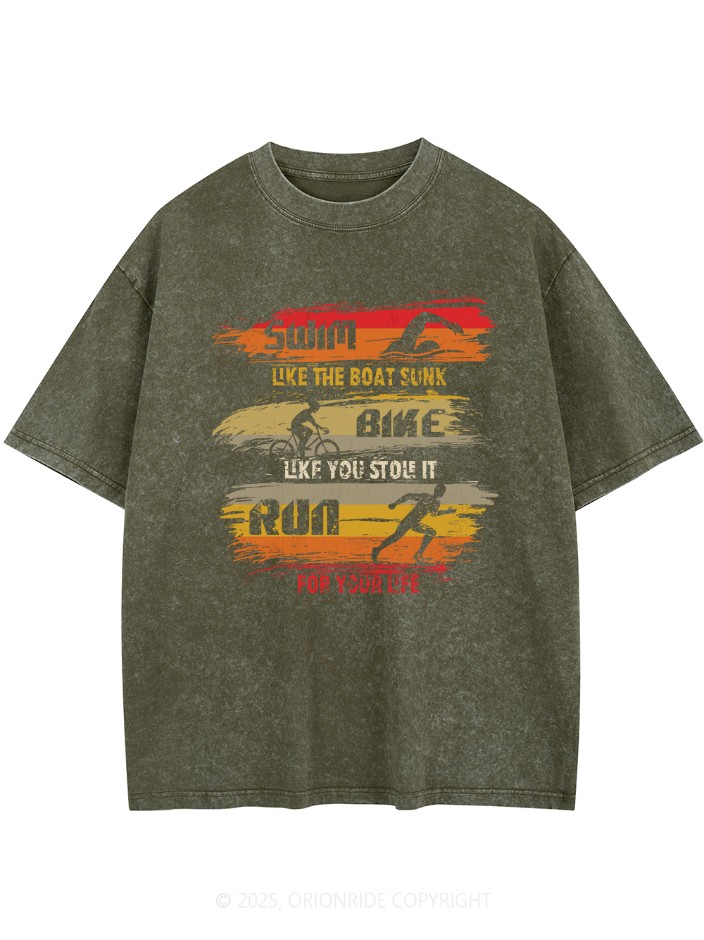Orionride Triathlon Short Sleeves Bike Washed T-Shirt