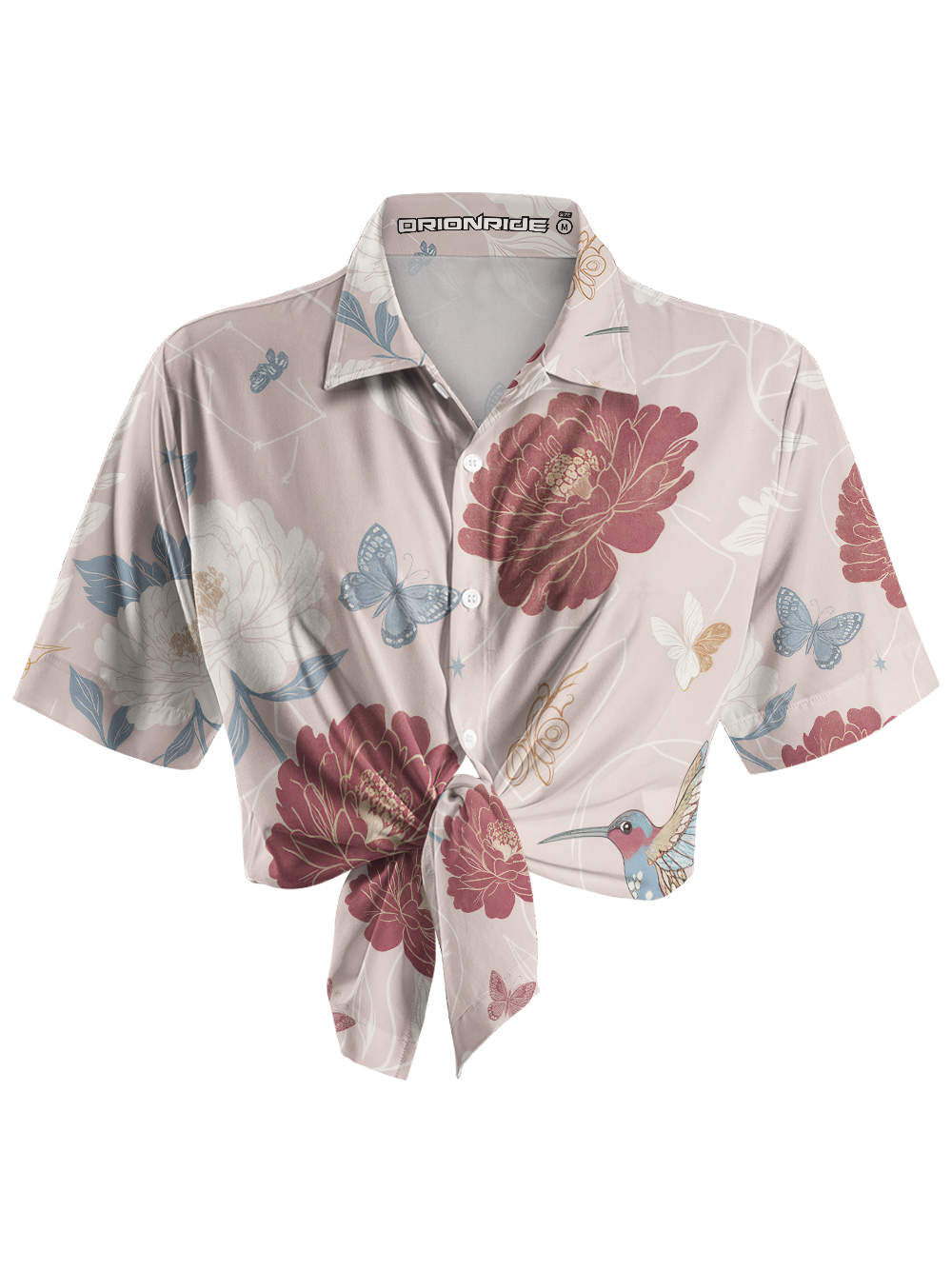 Orionride Dusty Rose Zipper Pockets Ultra Lightweight Short Sleeves Women's Gravel Shirt