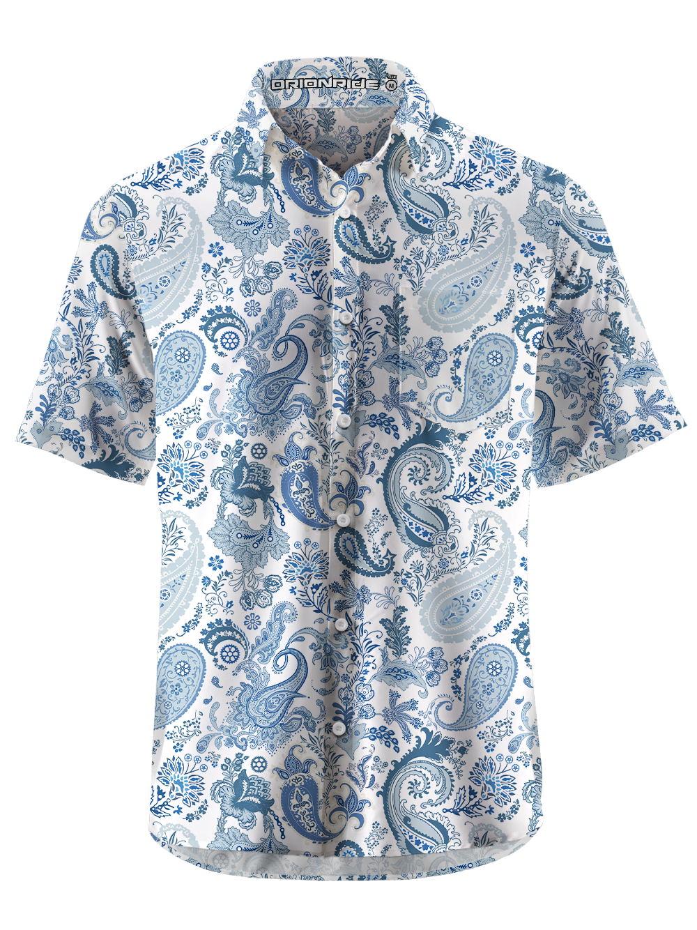 Orionride Attractive Cashew Flowers Zipper Pockets Ultra Lightweight Short Sleeves Gravel Shirt