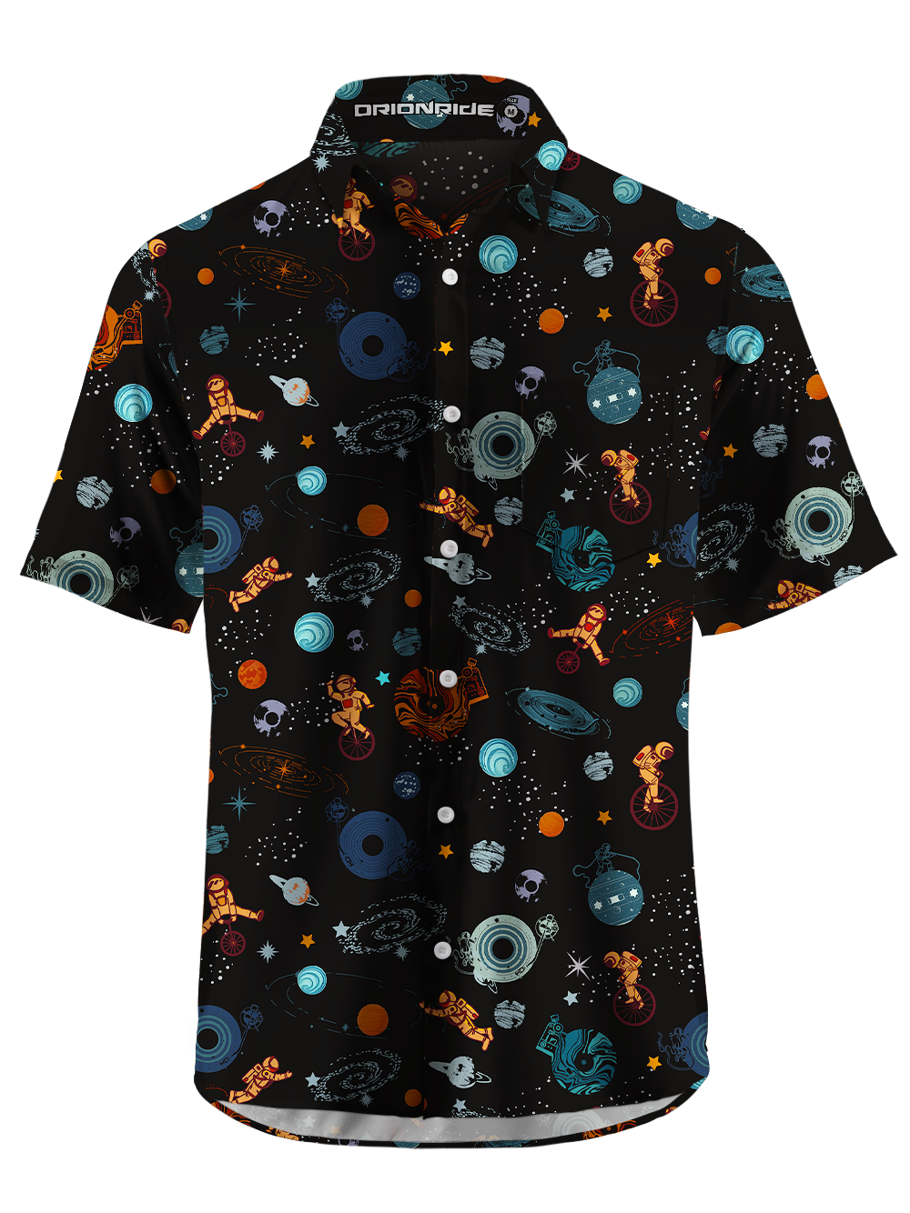 Orionride Interstellar Travel Zipper Pockets Ultra Lightweight Short Sleeves Gravel Shirt