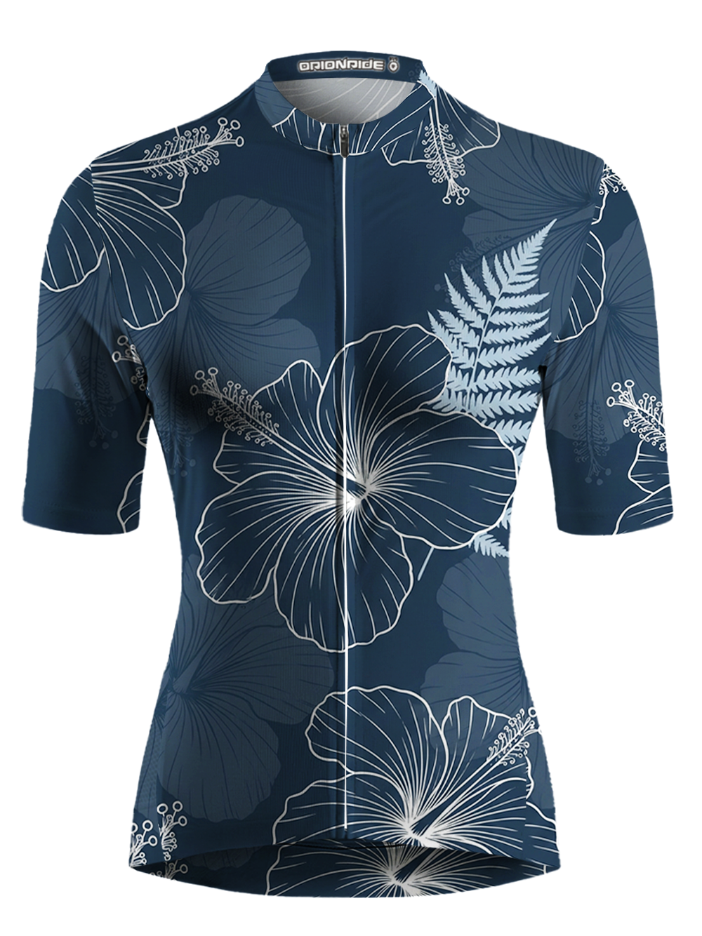 Orionride Blue Line Hibiscus Short Sleeves Women's Jersey