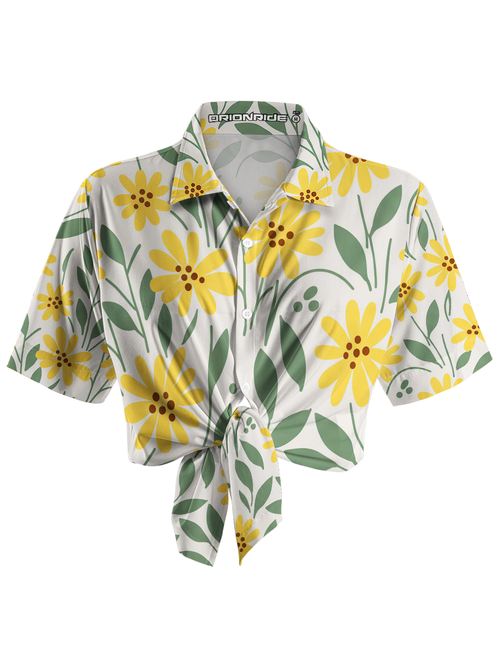 Orionride Bright Yellow Daisies Zipper Pockets Ultra Lightweight Short Sleeves Women's Gravel Shirt