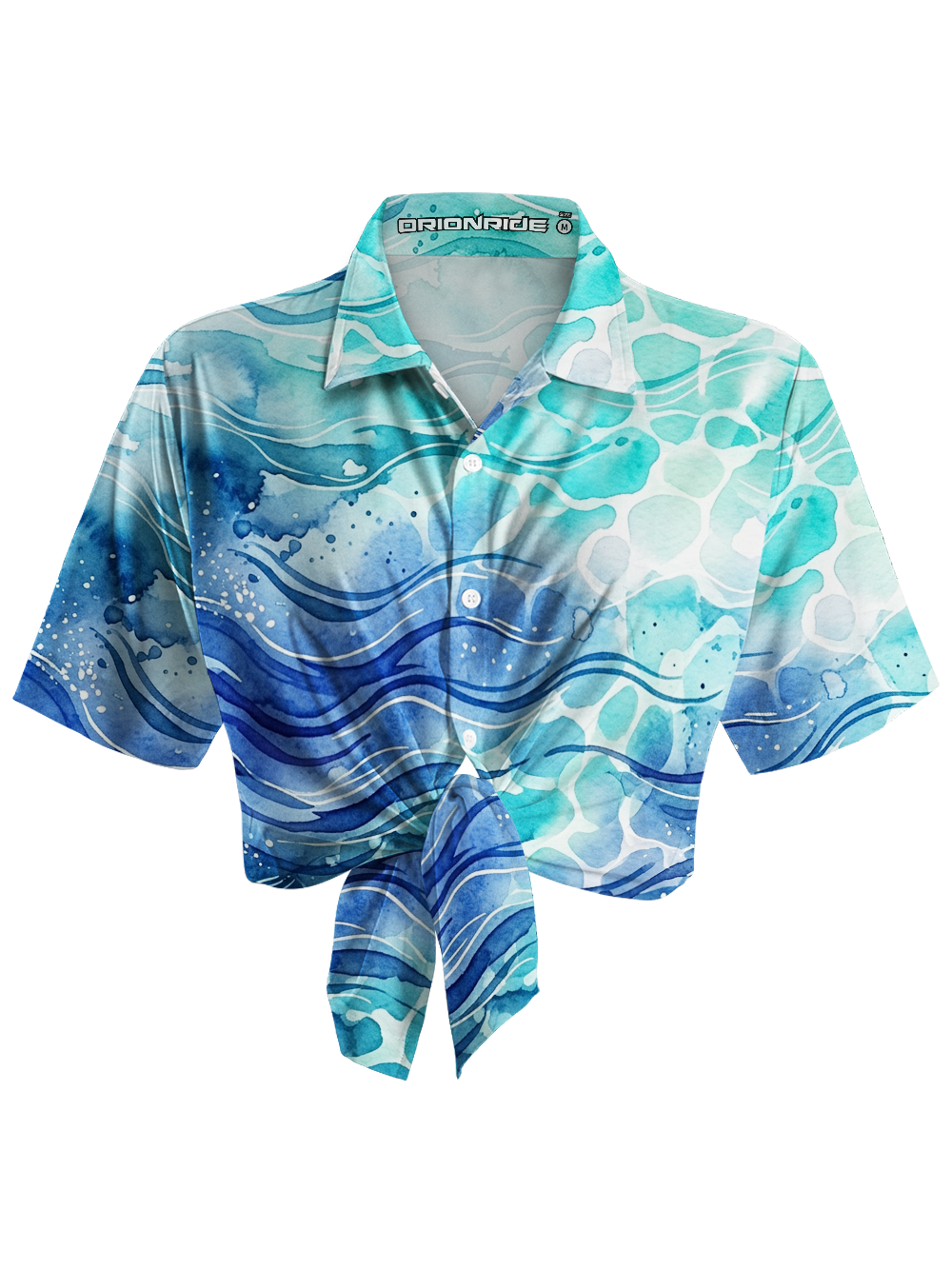 Orionride Ocean Ripples Zipper Pockets Ultra Lightweight Short Sleeves Women's Gravel Shirt