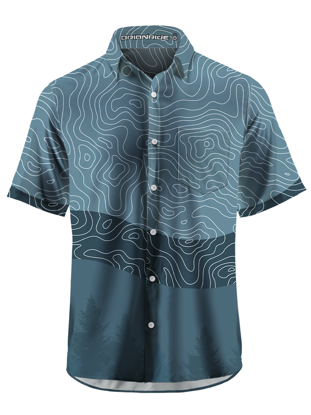 Orionride Challenging Contour Lines Zipper Pockets Ultra Lightweight Short Sleeves Gravel Shirt