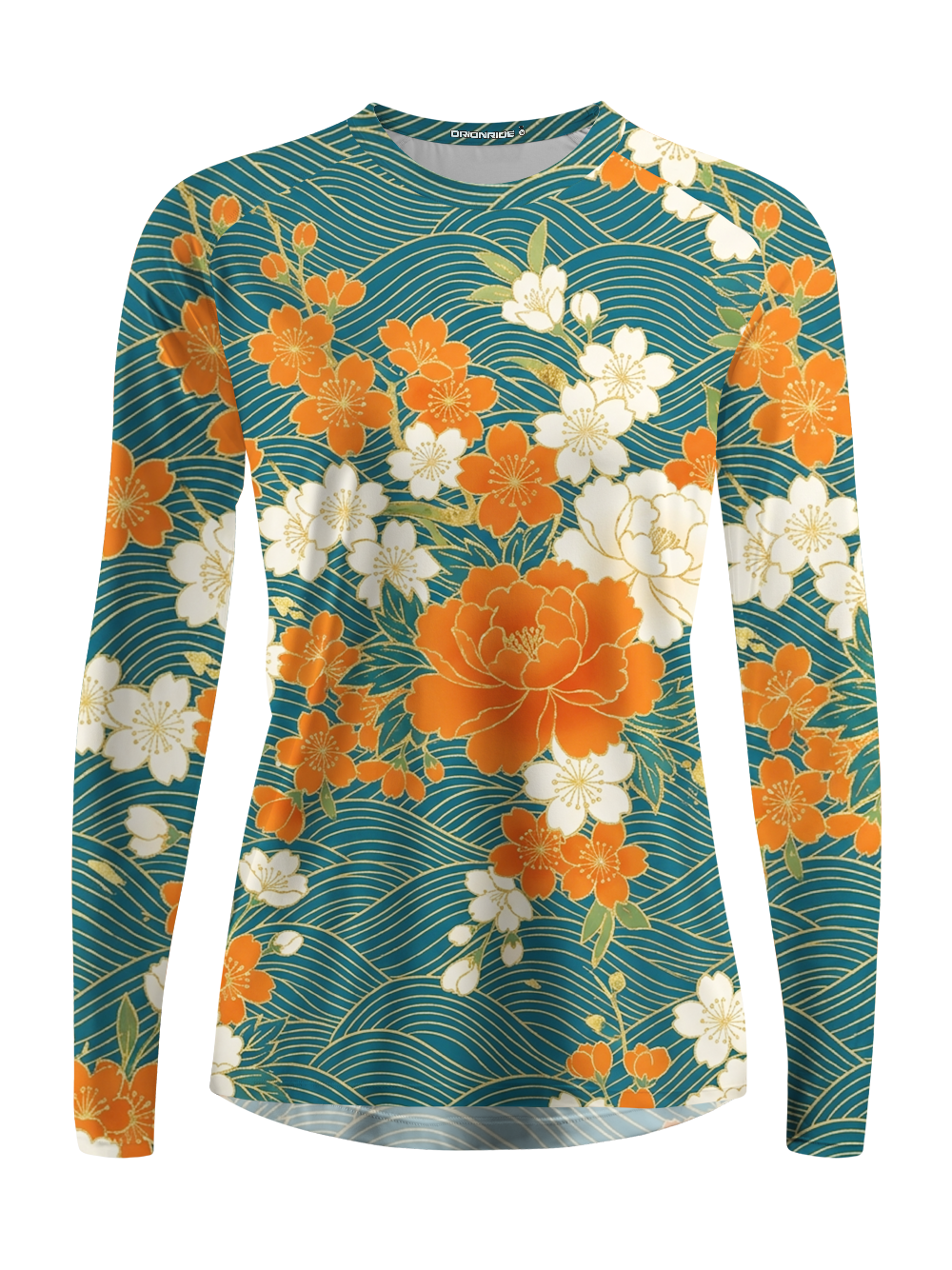 Orionride Floral Wave Pattern Women's Quick Dry Downhill Jersey