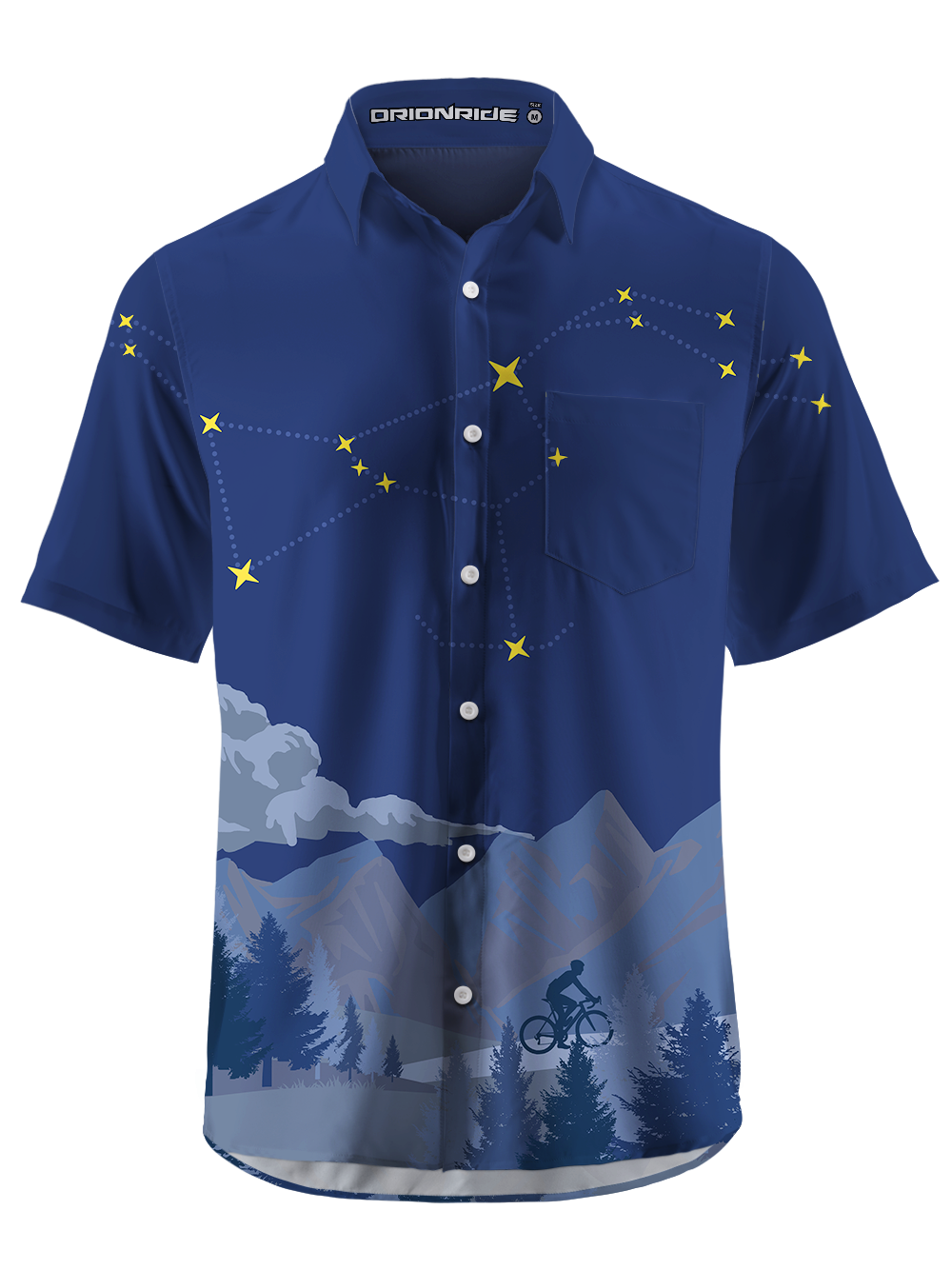 Orionride Cycling Under The Stars Zipper Pockets Ultra Lightweight Short Sleeves Gravel Shirt