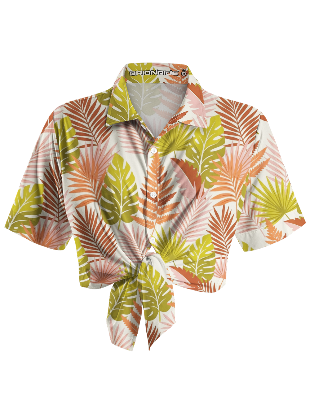 Orionride Fine Fern Leaves Zipper Pockets Ultra Lightweight Short Sleeves Women's Gravel Shirt